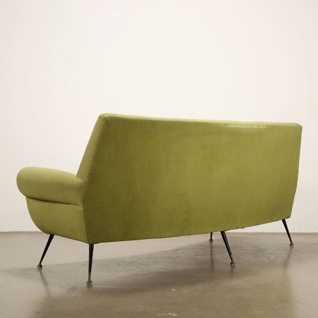 Vintage Sofa Fabric Brass 3 Seater Design Italy 1950s-1960s - 50s-60s | Modernism | Sofas