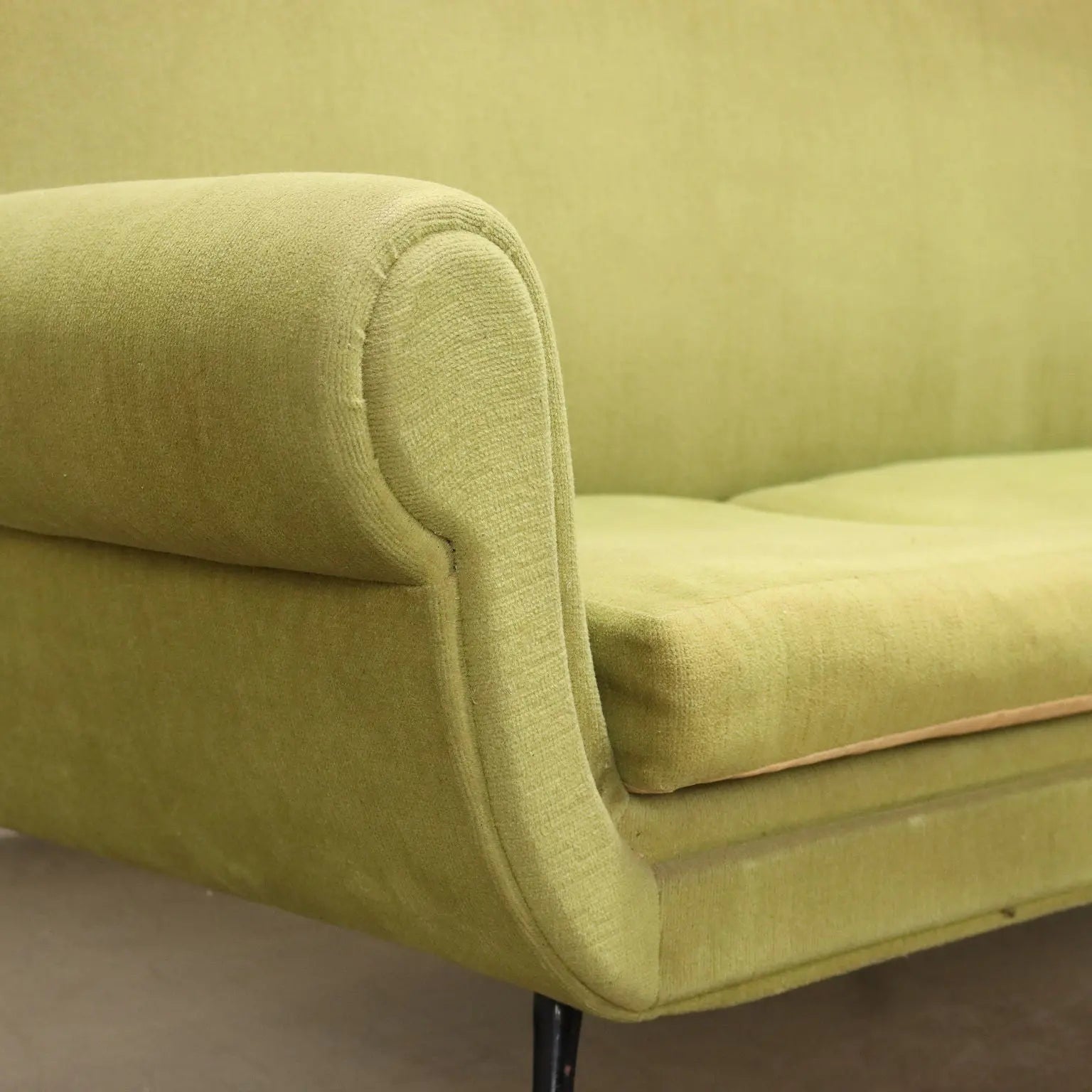 Vintage Sofa Fabric Brass 3 Seater Design Italy 1950s-1960s - 50s-60s | Modernism | Sofas