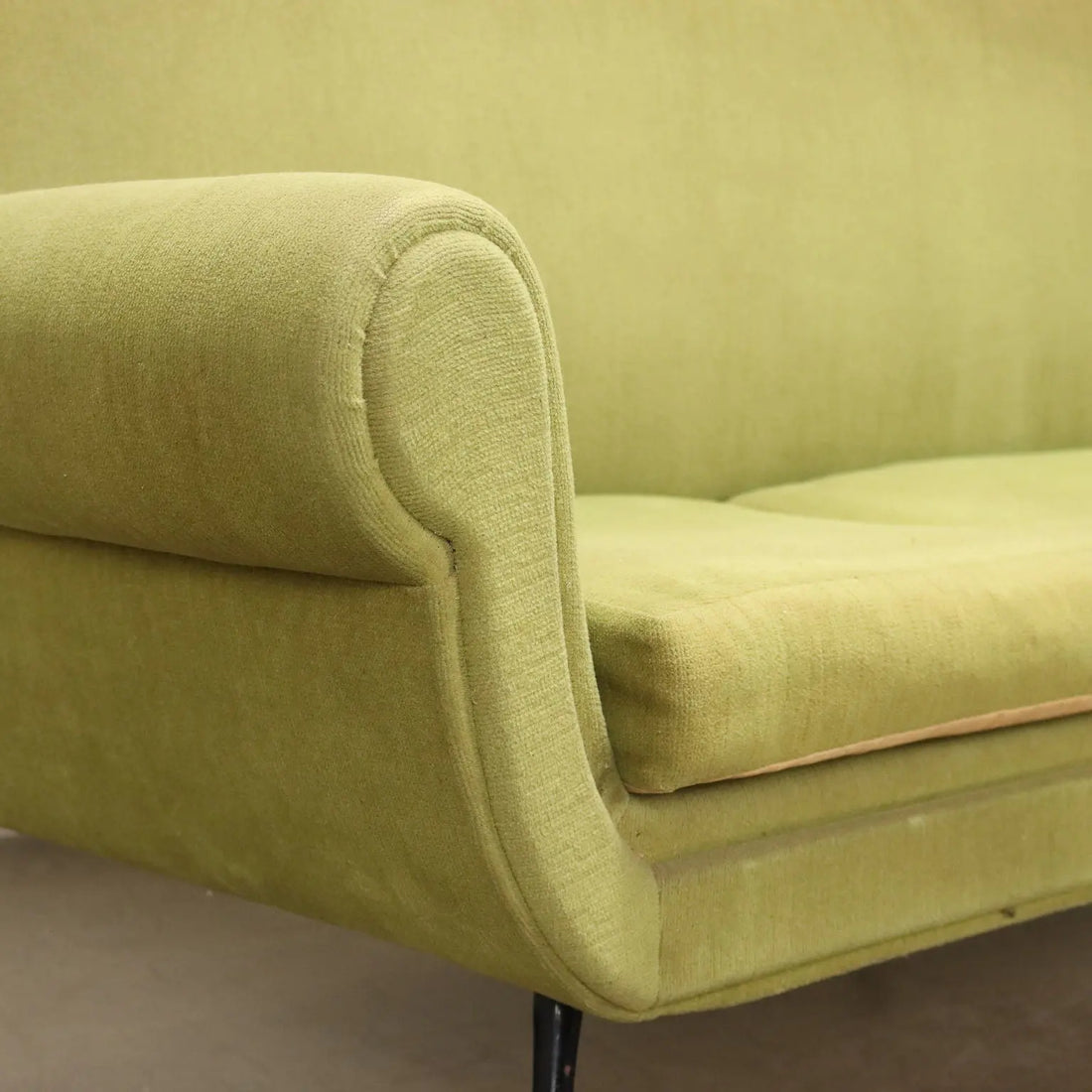 Vintage Sofa Fabric Brass 3 Seater Design Italy 1950s-1960s - 50s-60s | Modernism | Sofas