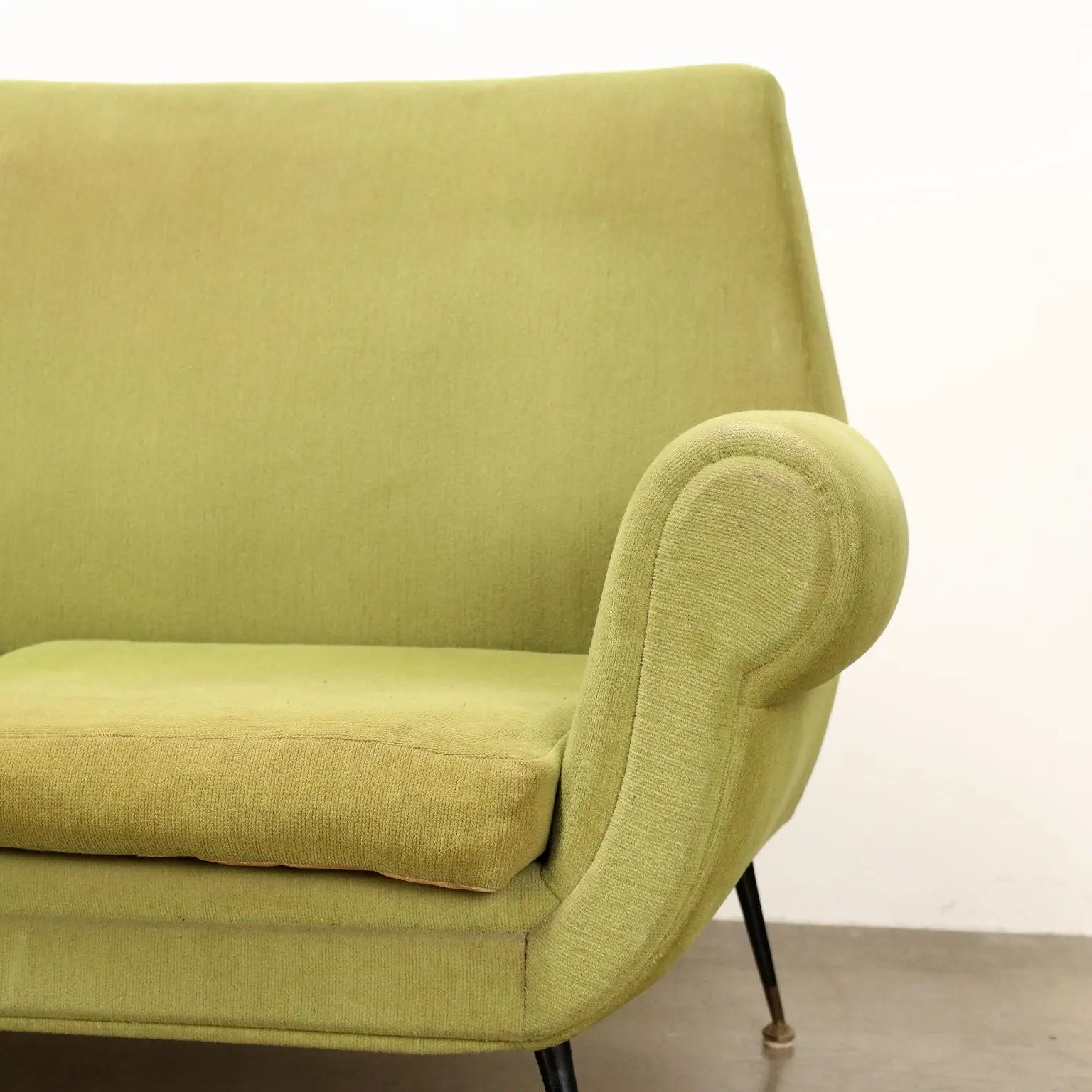 Vintage Sofa Fabric Brass 3 Seater Design Italy 1950s-1960s - 50s-60s | Modernism | Sofas