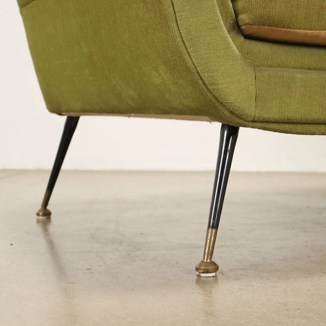 Vintage Sofa Fabric Brass 3 Seater Design Italy 1950s-1960s - 50s-60s | Modernism | Sofas