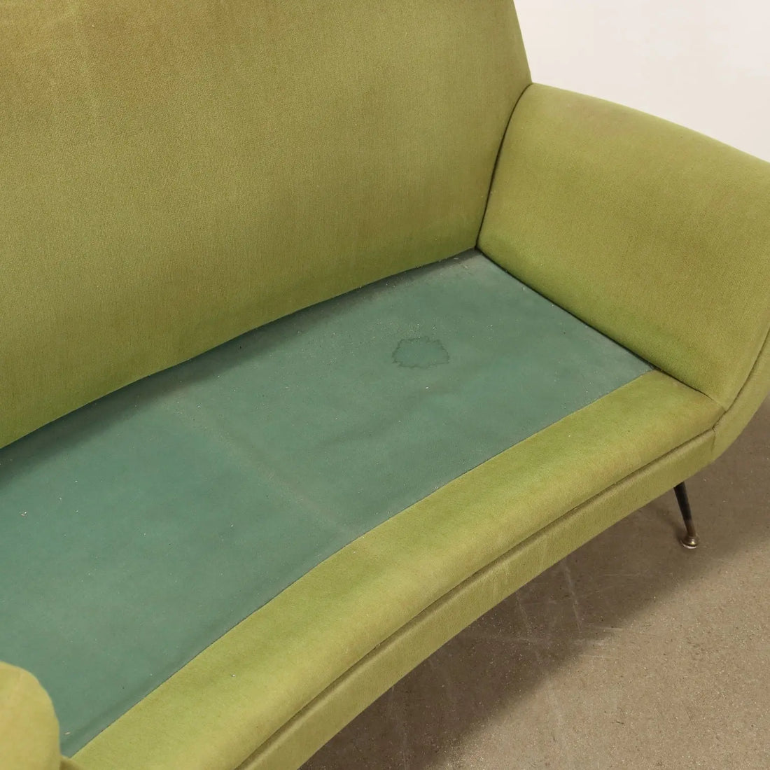 Vintage Sofa Fabric Brass 3 Seater Design Italy 1950s-1960s - 50s-60s | Modernism | Sofas