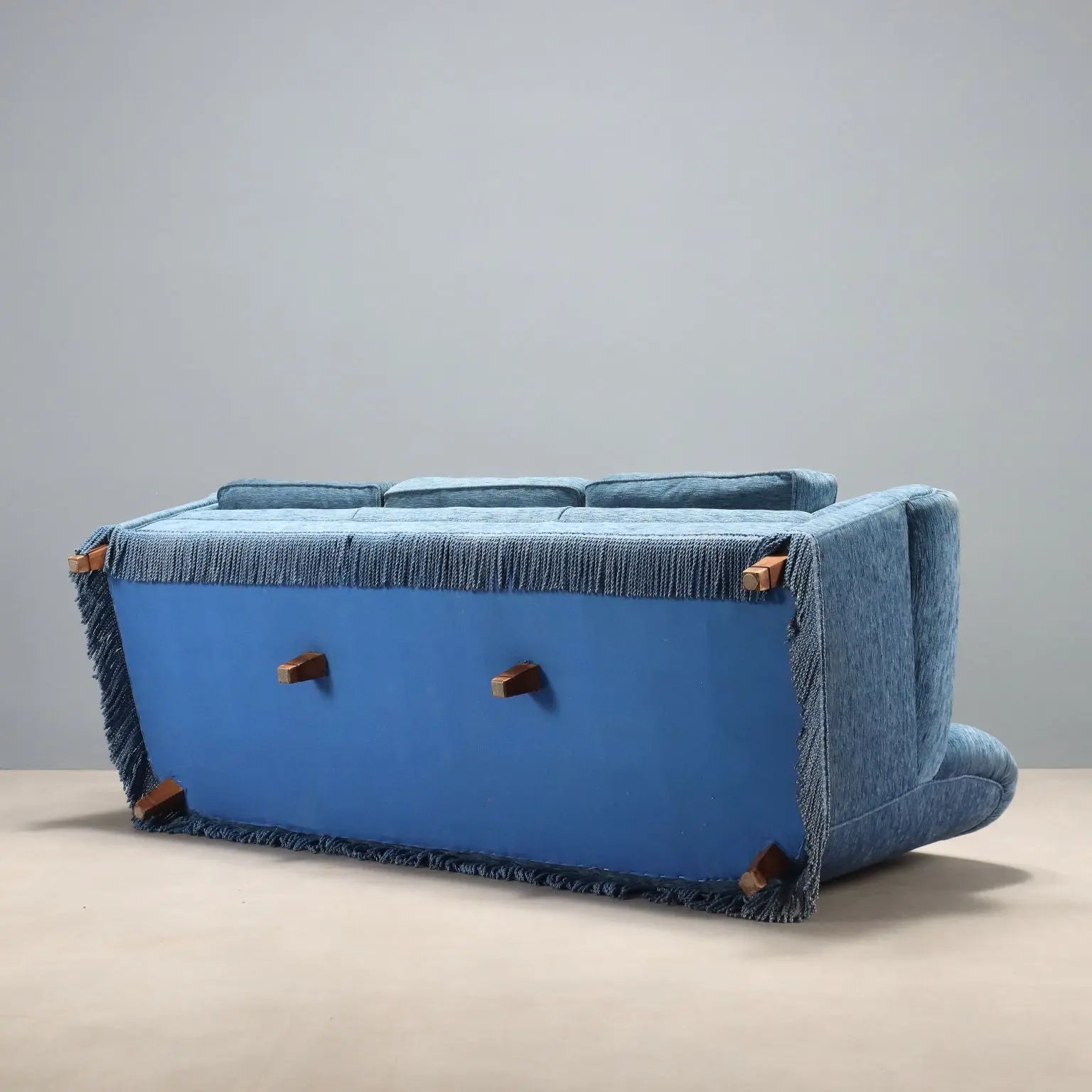 Vintage Sofa Velvet Spring Padding Design Italy 1950s