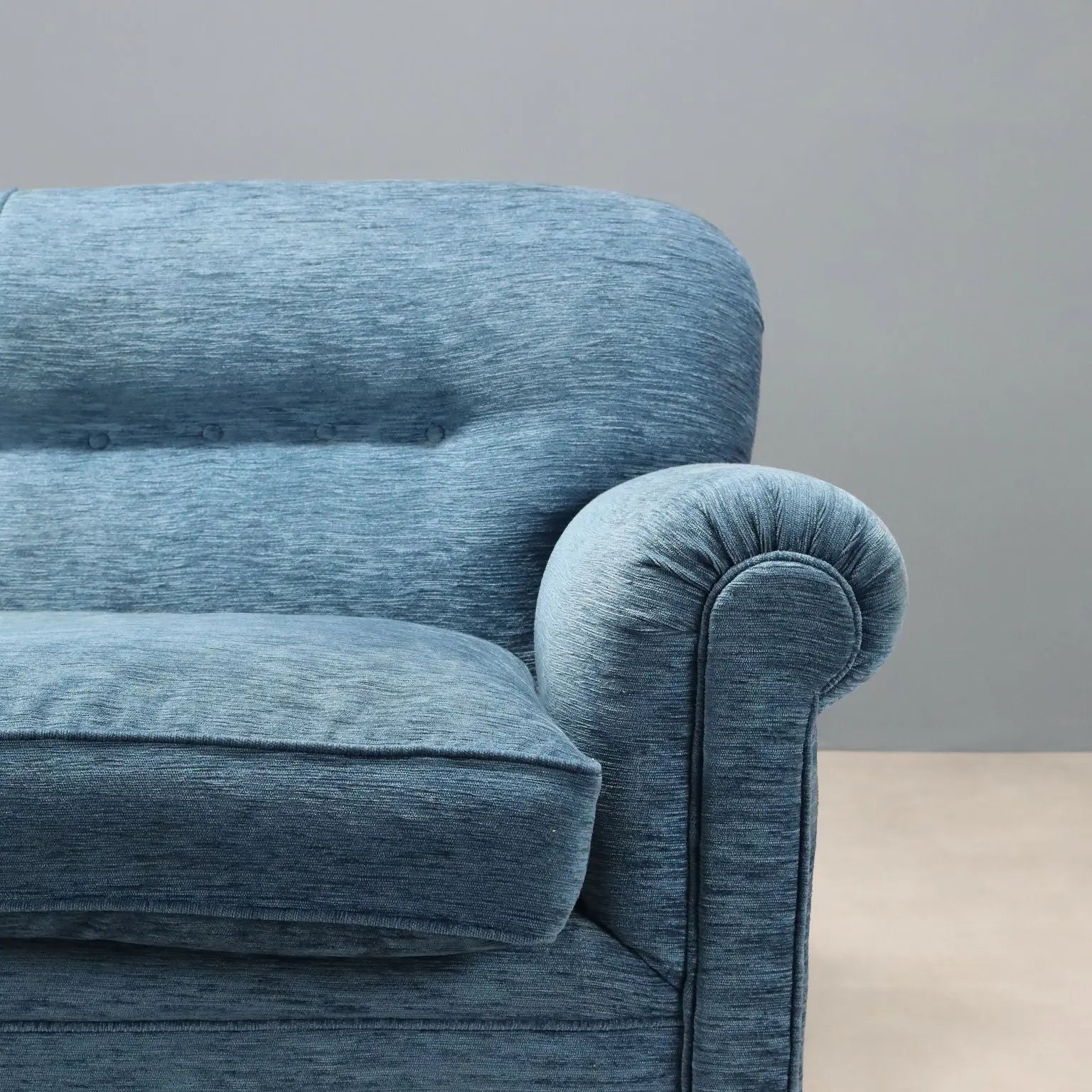 Vintage Sofa Velvet Spring Padding Design Italy 1950s