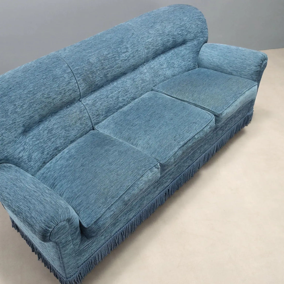Vintage Sofa Velvet Spring Padding Design Italy 1950s