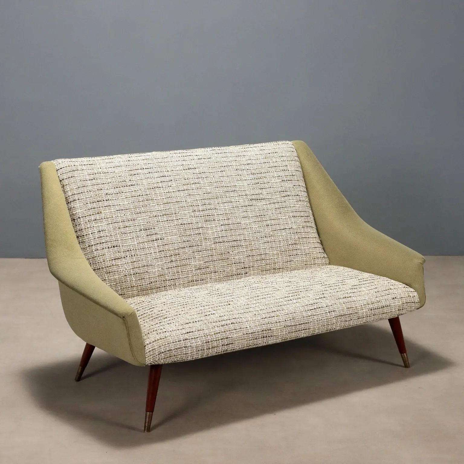 Small Vintage Sofa Fabric Foam Design Italy 1950s-1960s