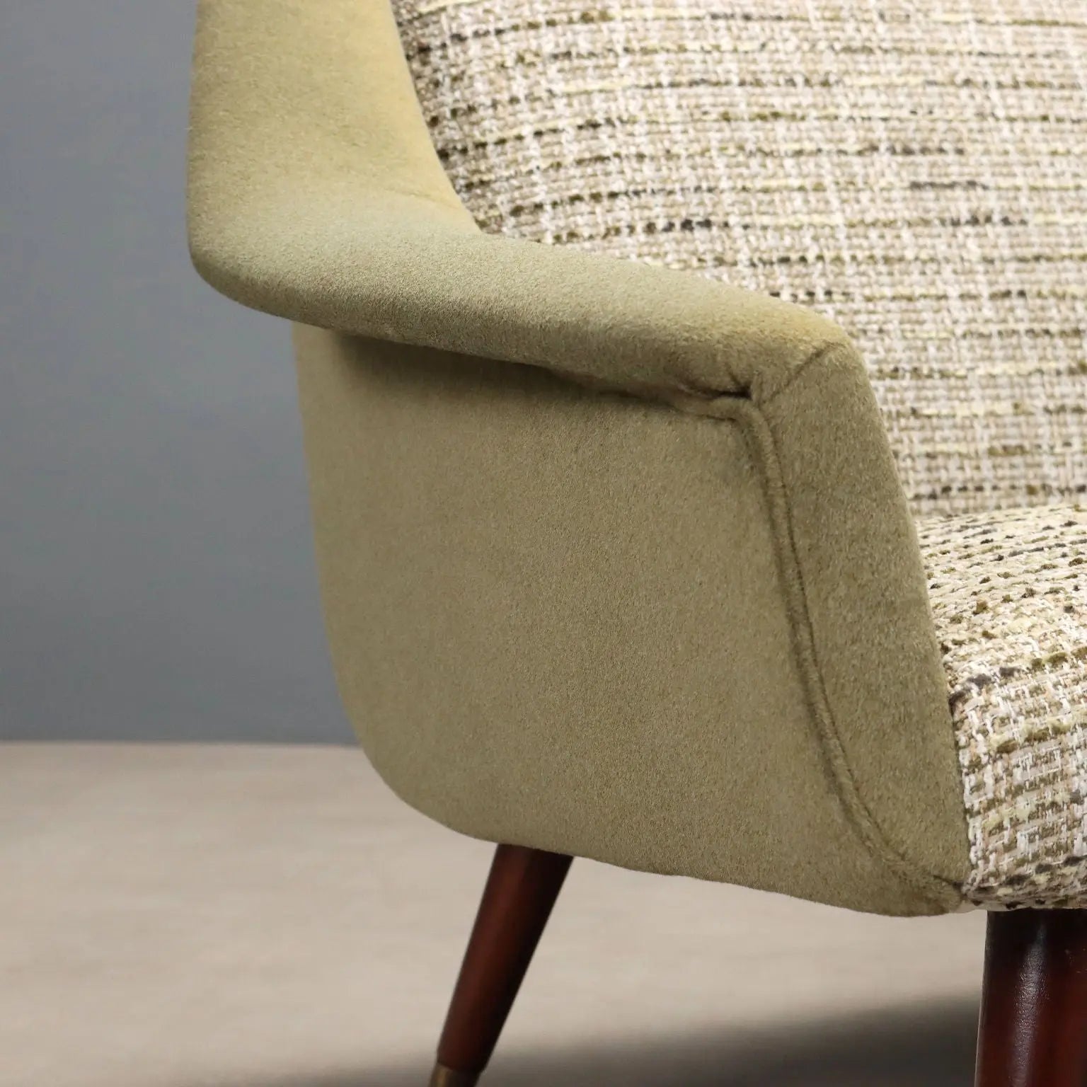 Small Vintage Sofa Fabric Foam Design Italy 1950s-1960s