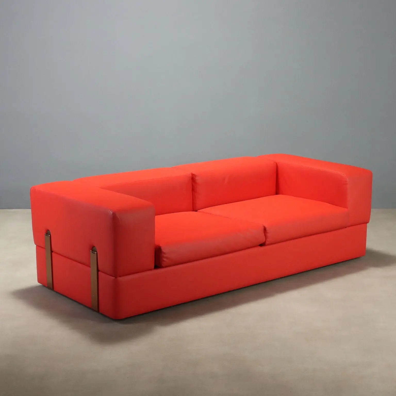 Vintage Sofa Cinova 711 Design Tito Agnoli Leatherette Italy 1960s