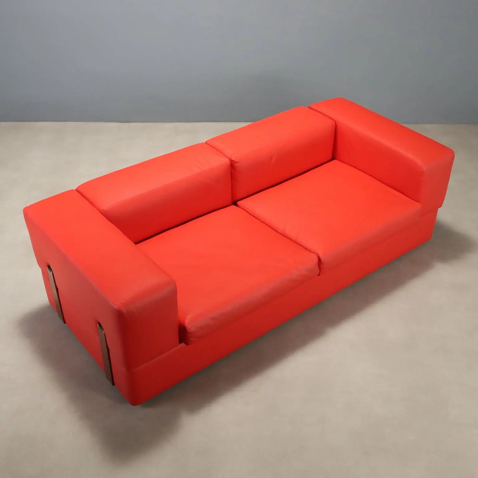 Vintage Sofa Cinova 711 Design Tito Agnoli Leatherette Italy 1960s