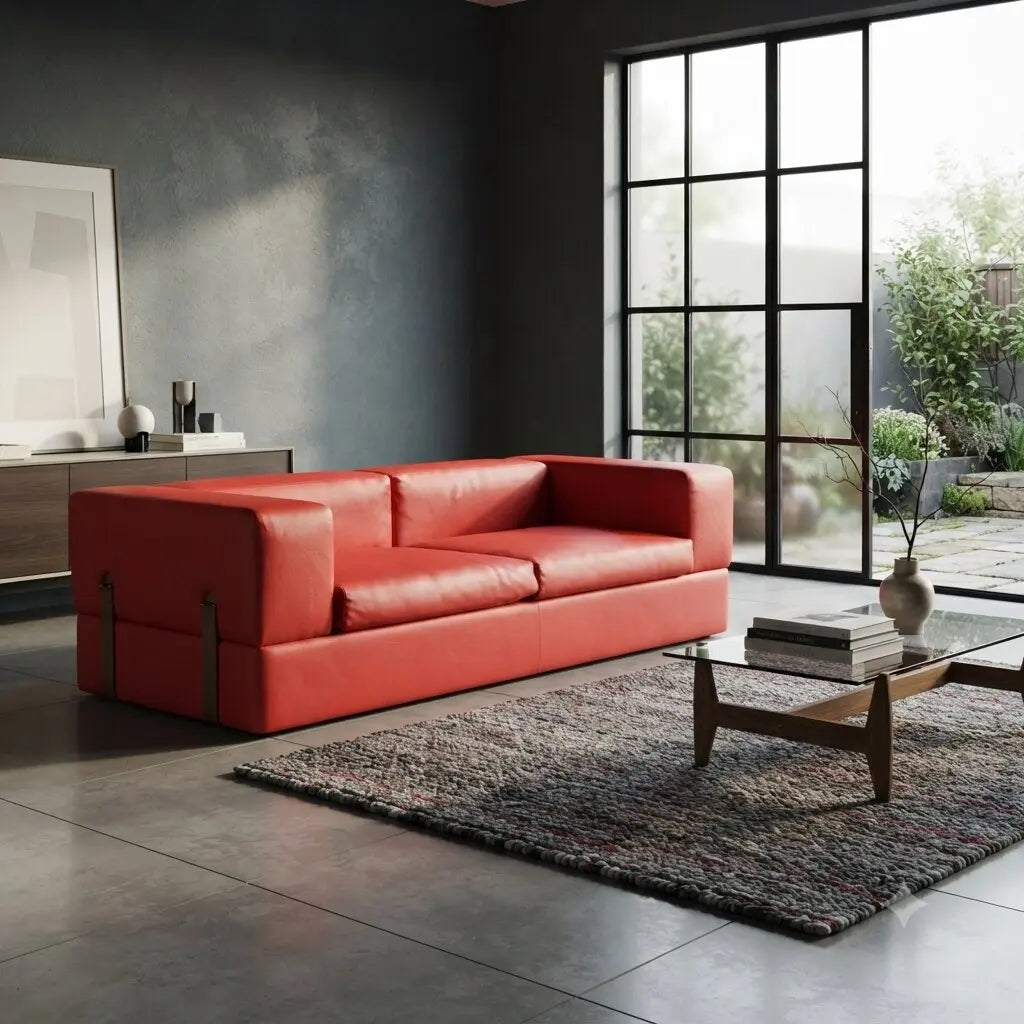 Vintage Sofa Cinova 711 Design Tito Agnoli Leatherette Italy 1960s