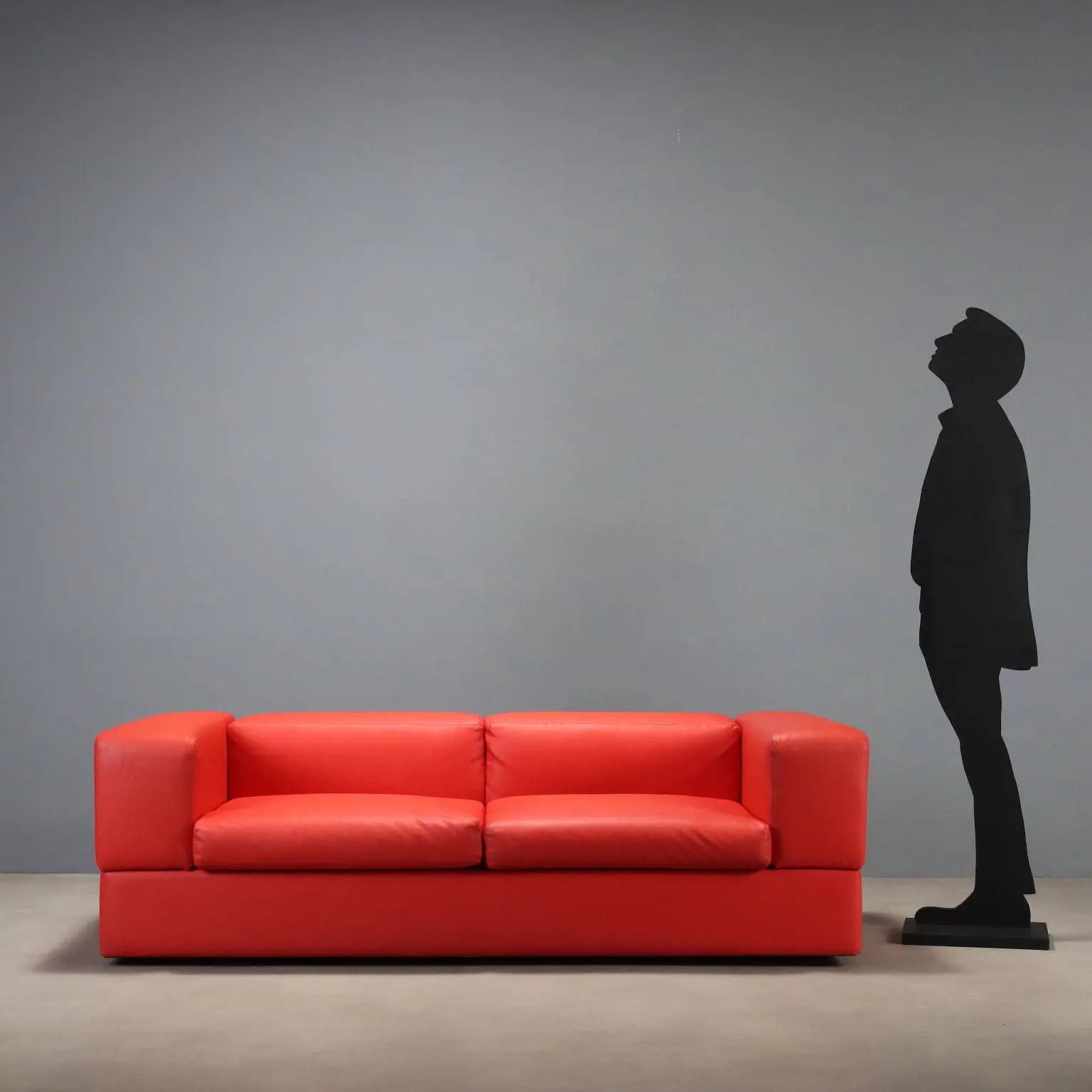 Vintage Sofa Cinova 711 Leather Design Tito Agnoli Italy 1960s