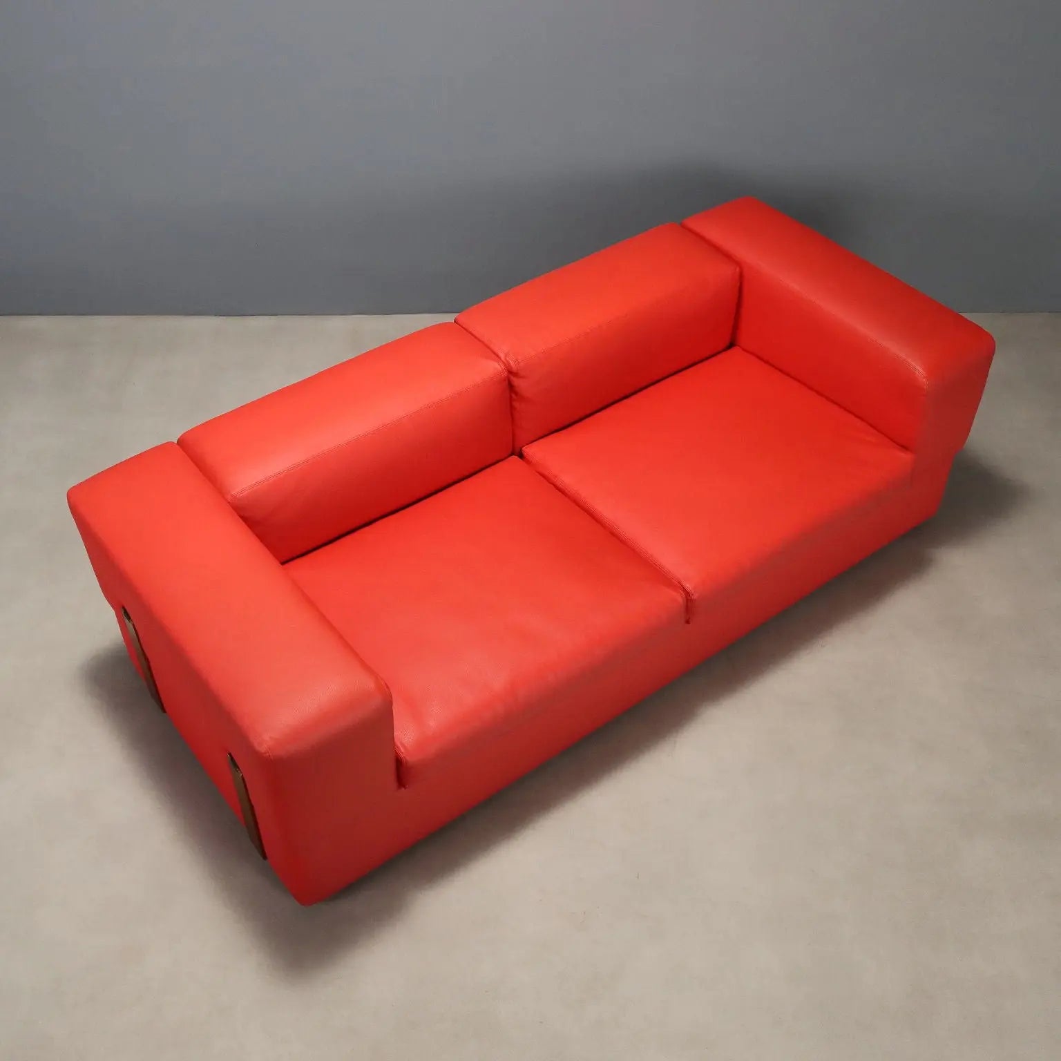 Vintage Sofa Cinova 711 Leather Design Tito Agnoli Italy 1960s