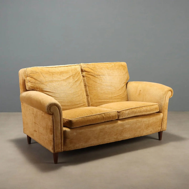 1950s Two-Seater Velvet Sofa for Restoration