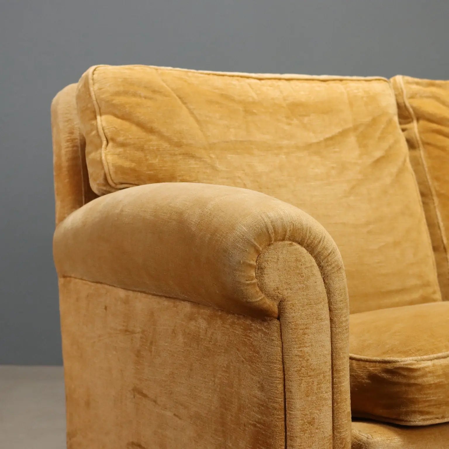1950s Two-Seater Velvet Sofa for Restoration