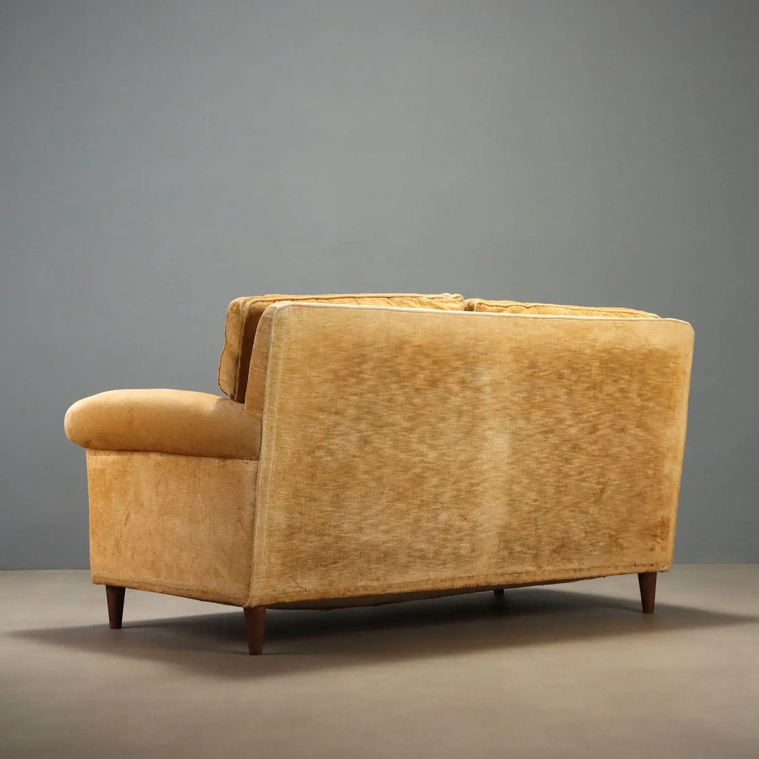 1950s Two-Seater Velvet Sofa for Restoration