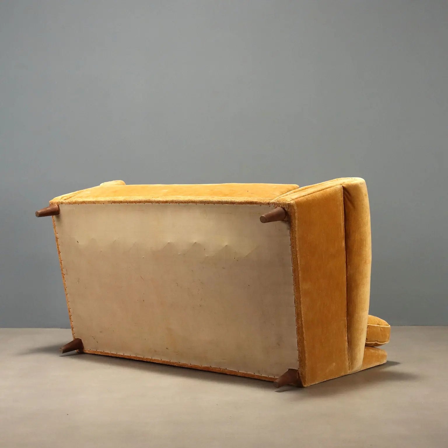 1950s Two-Seater Velvet Sofa for Restoration