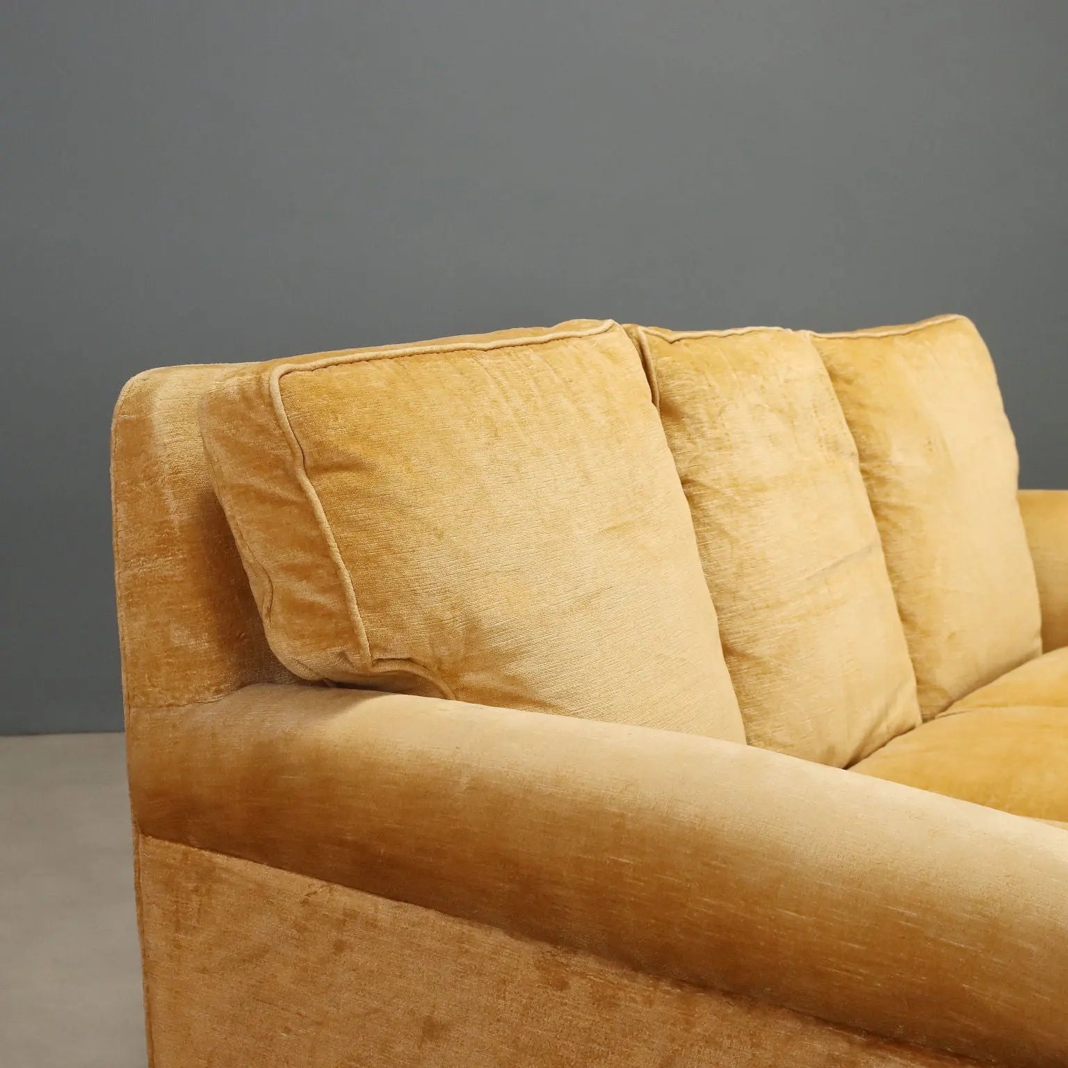 1950s Velvet Sofa in Yellow to Restore