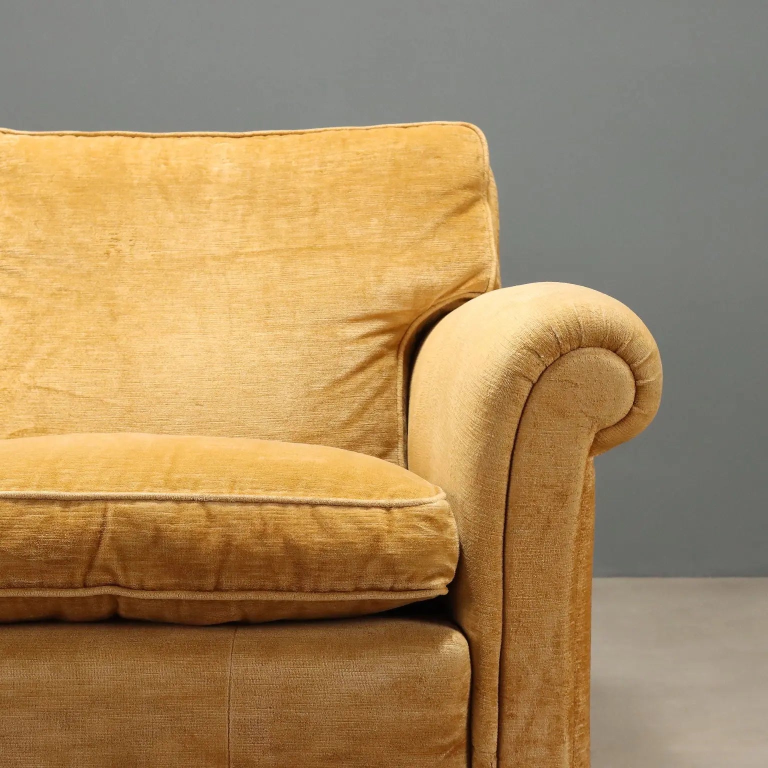 1950s Velvet Sofa in Yellow to Restore