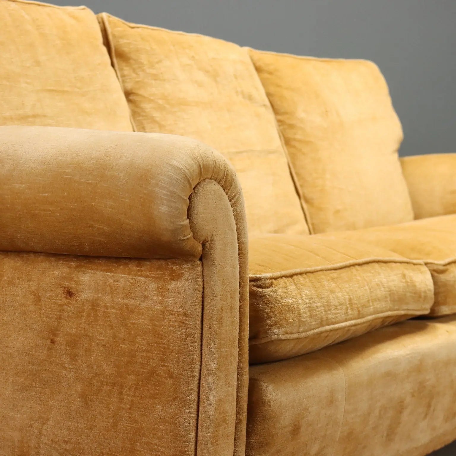 1950s Velvet Sofa in Yellow to Restore