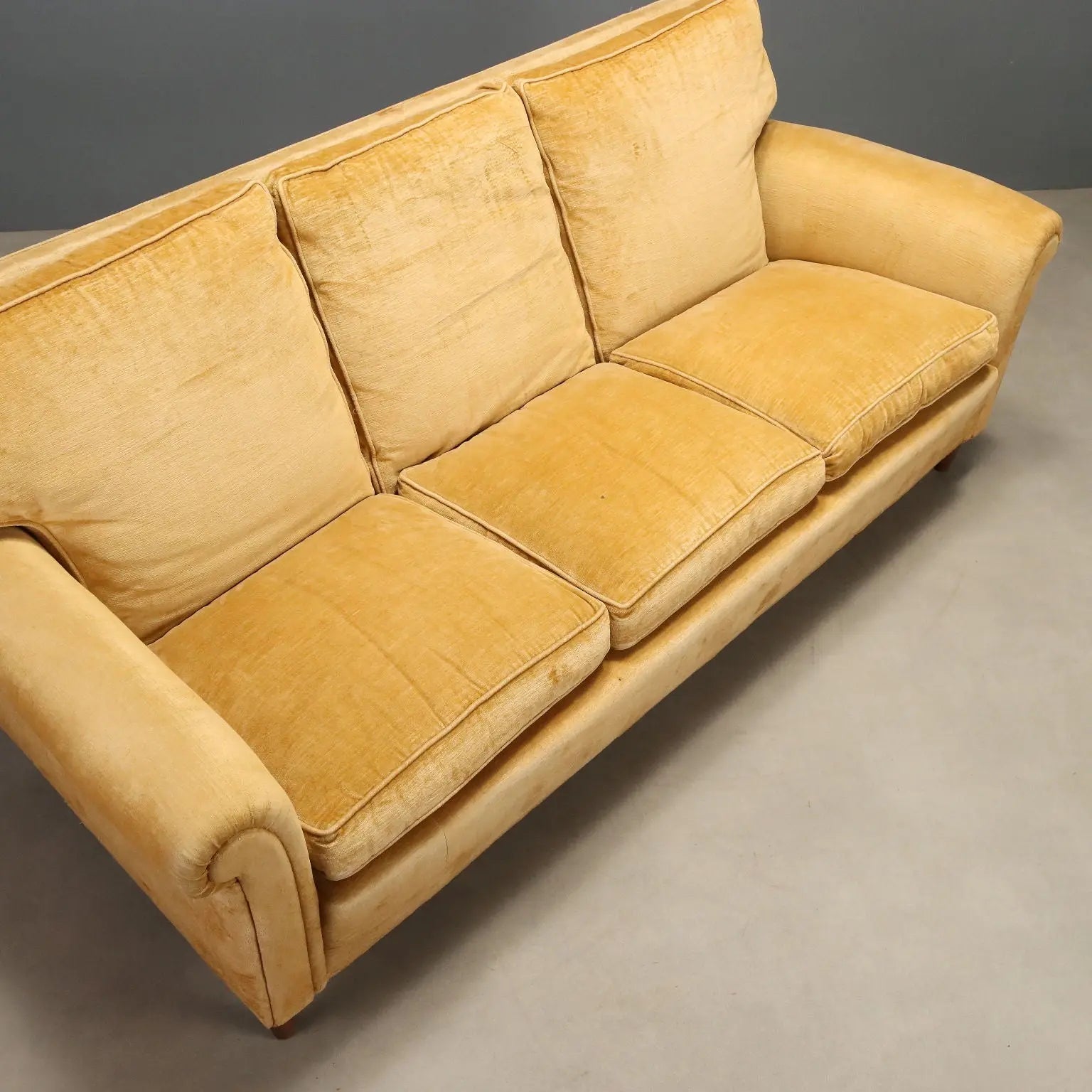 1950s Velvet Sofa in Yellow to Restore