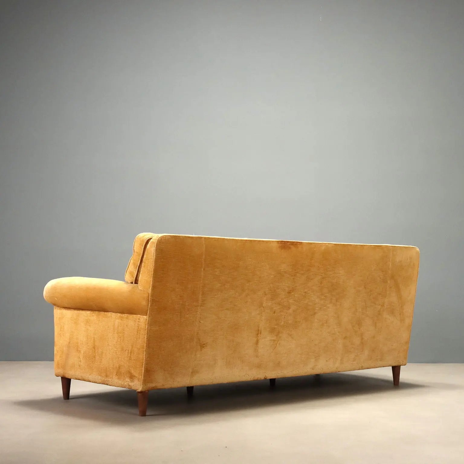 1950s Velvet Sofa in Yellow to Restore