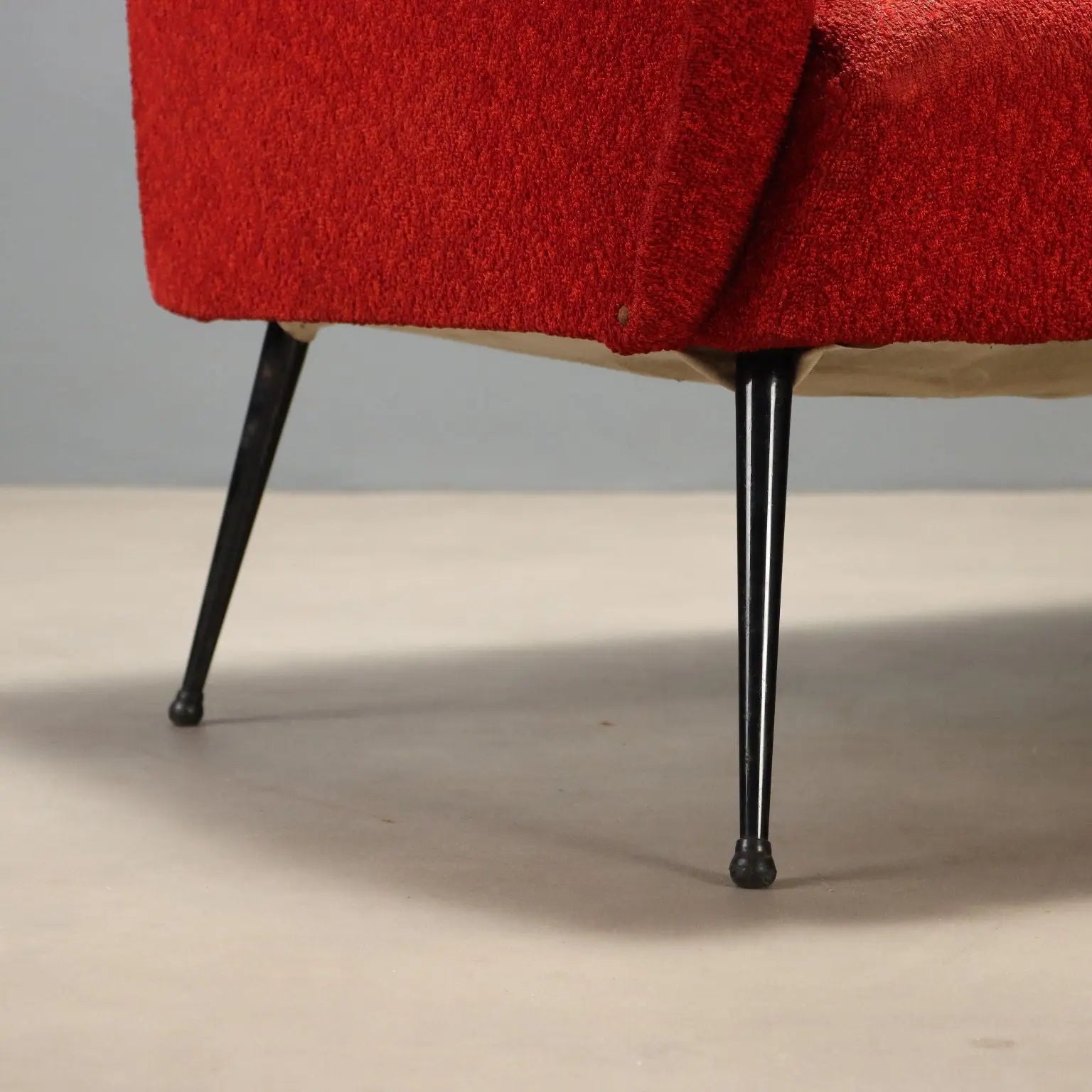 1960s Vintage Settee with Fabric and Metal Legs