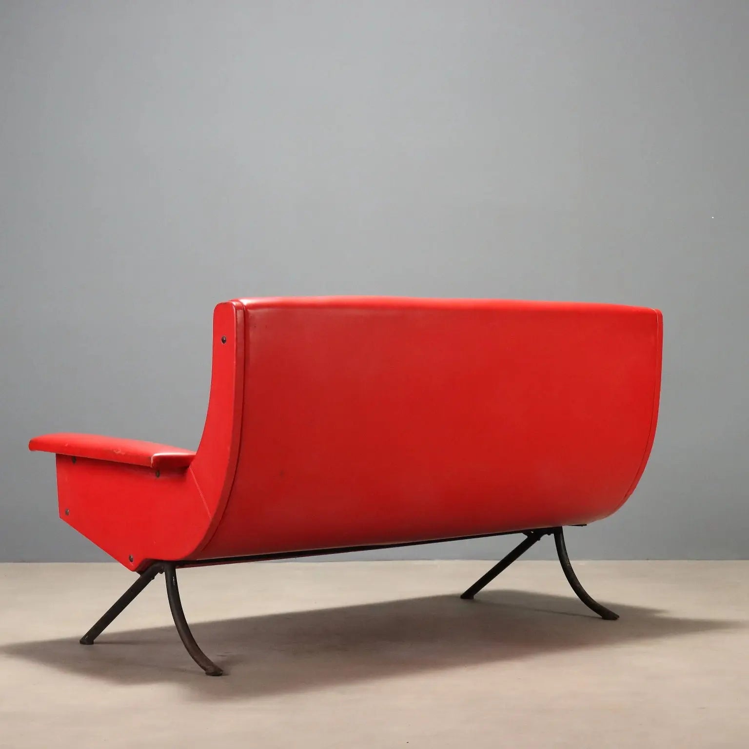 1960s Vintage Sofa in Red Skai