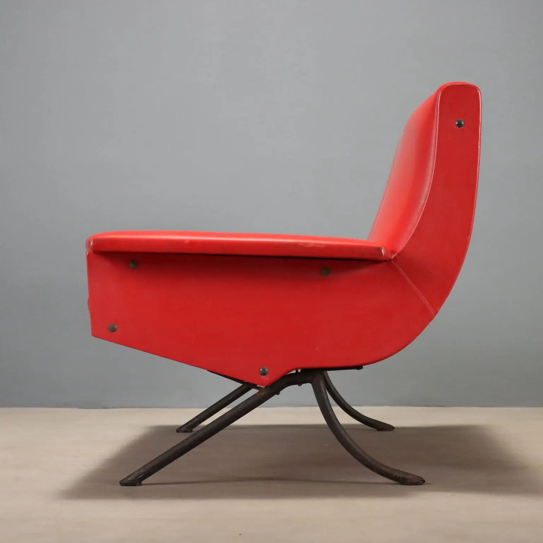 1960s Vintage Sofa in Red Skai