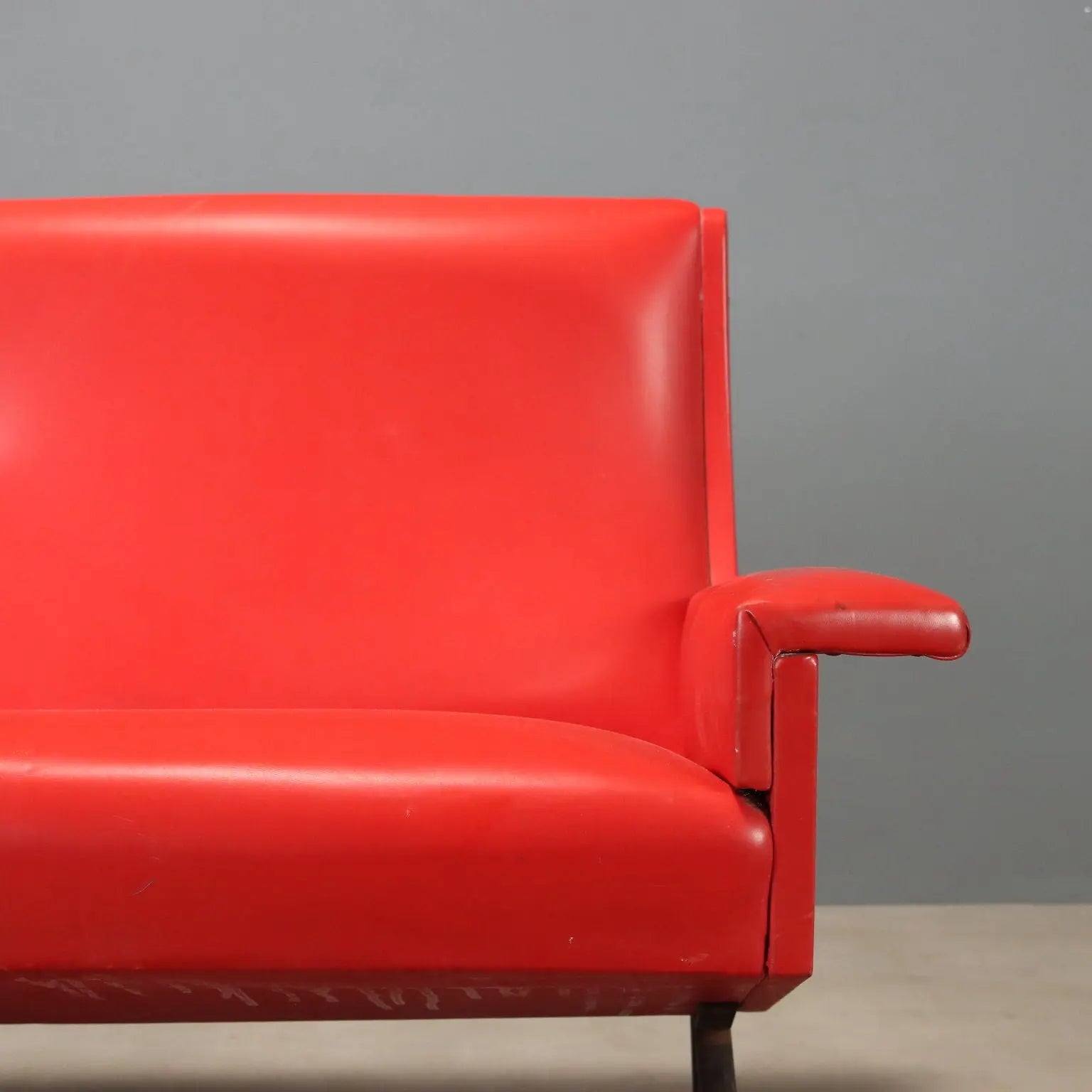 1960s Vintage Sofa in Red Skai