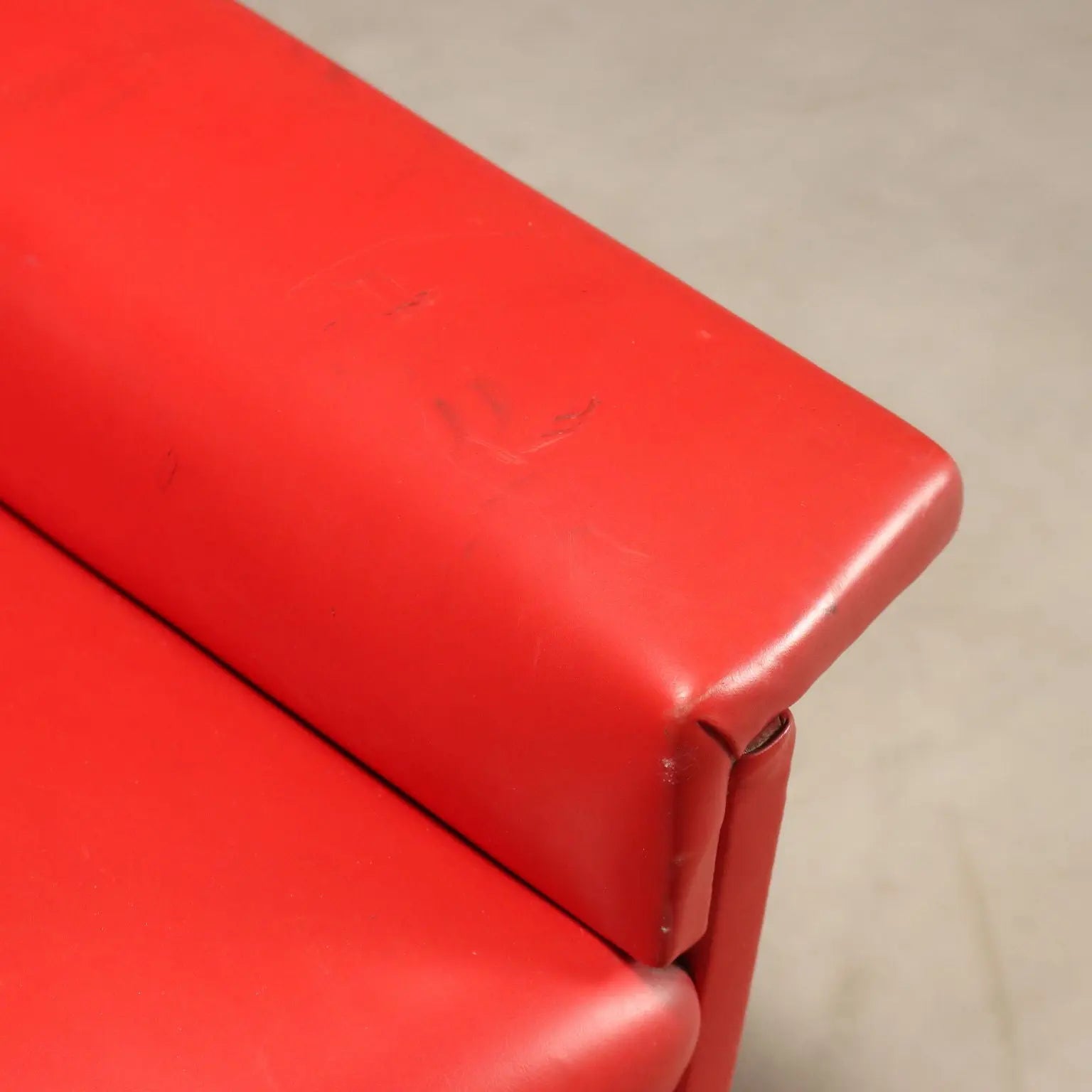 1960s Vintage Sofa in Red Skai