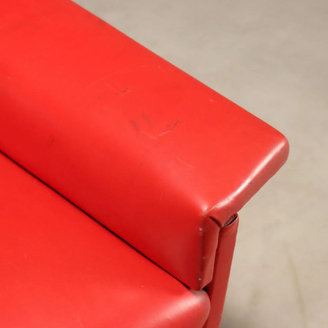 1960s Vintage Sofa in Red Skai