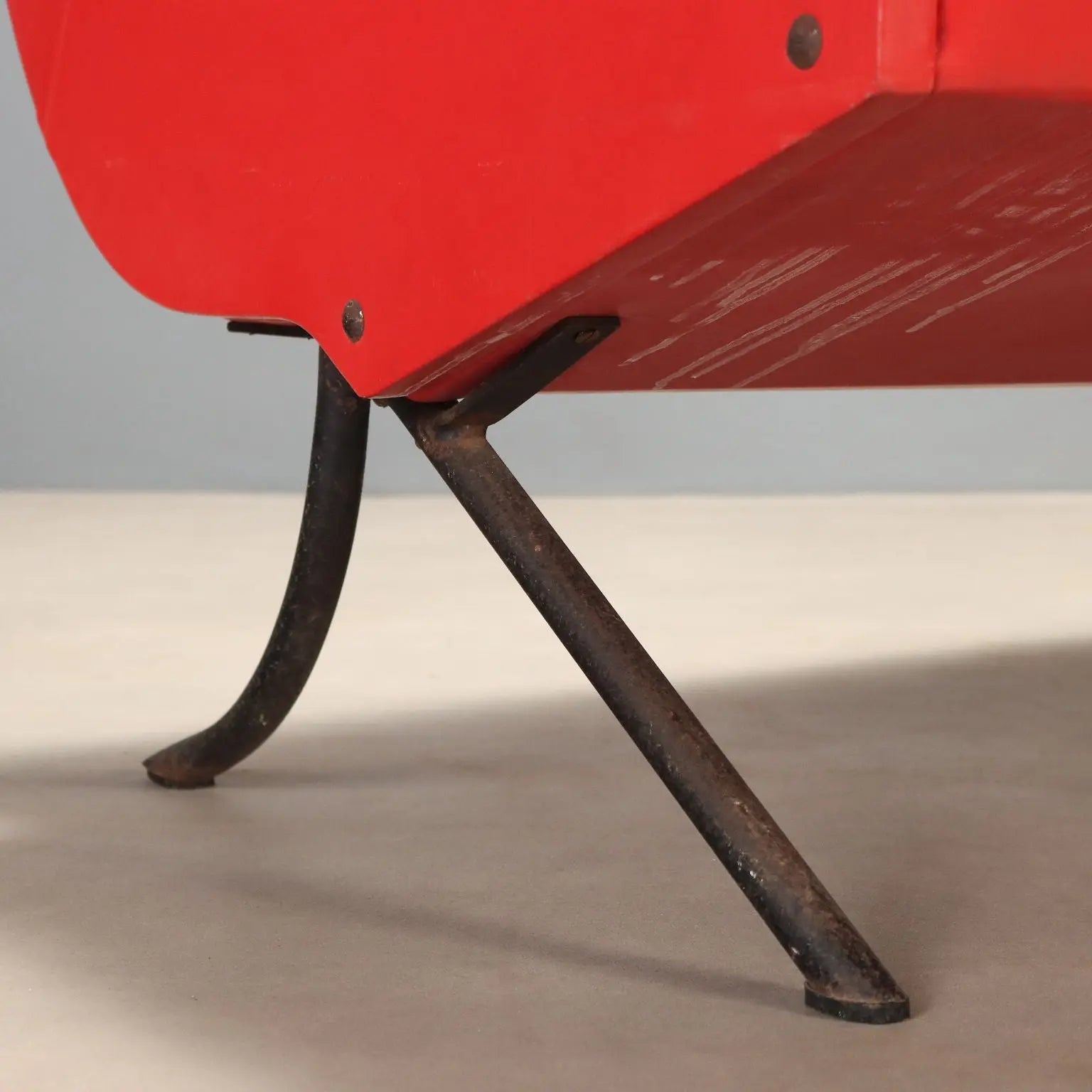 1960s Vintage Sofa in Red Skai