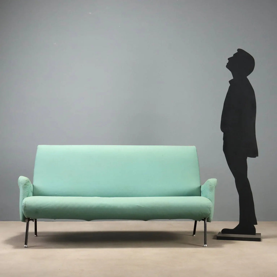 1960s Foldable Sofa with Metal Legs