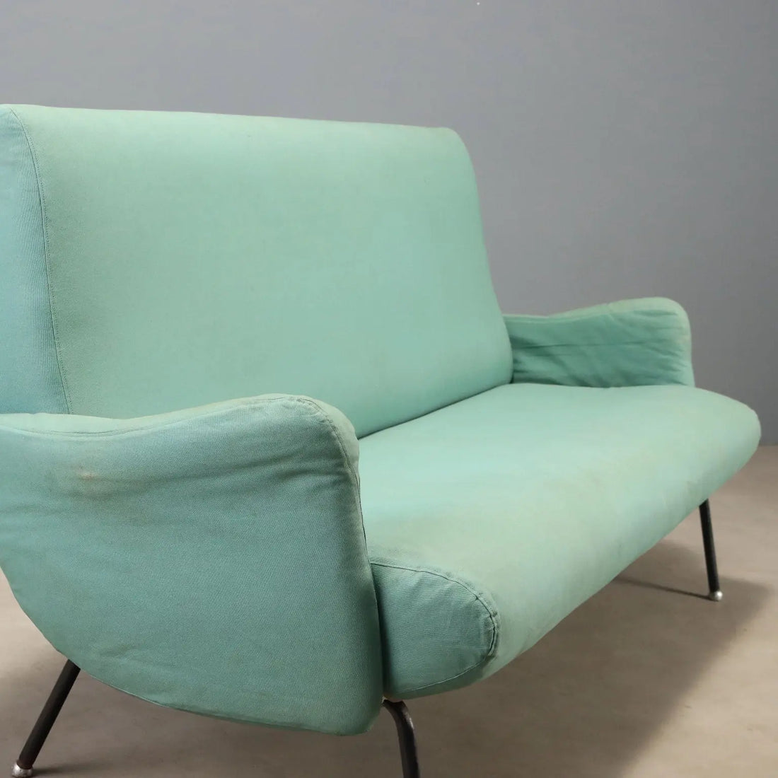 1960s Foldable Sofa with Metal Legs