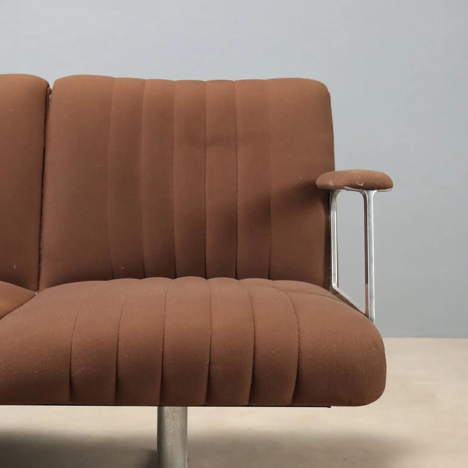 Vintage Three-Seater Sofa in Metal and Fabric