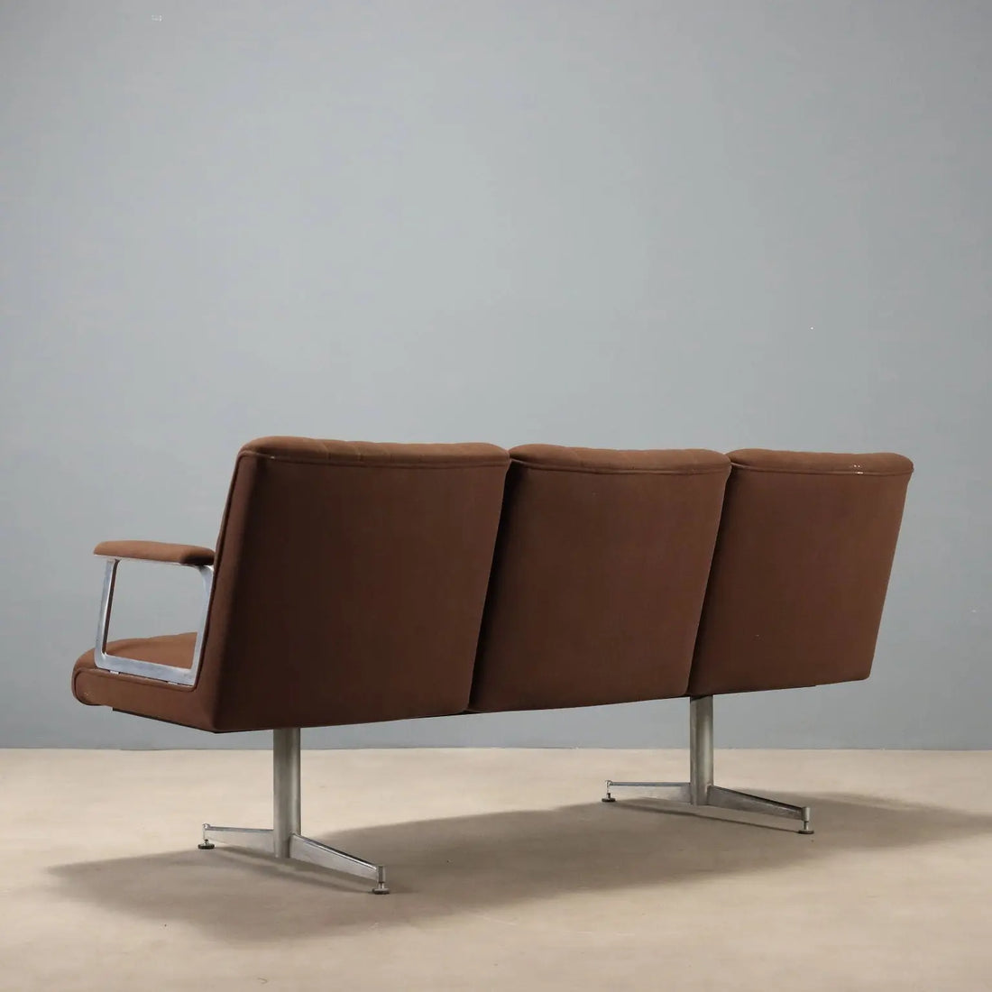 Vintage Three-Seater Sofa in Metal and Fabric