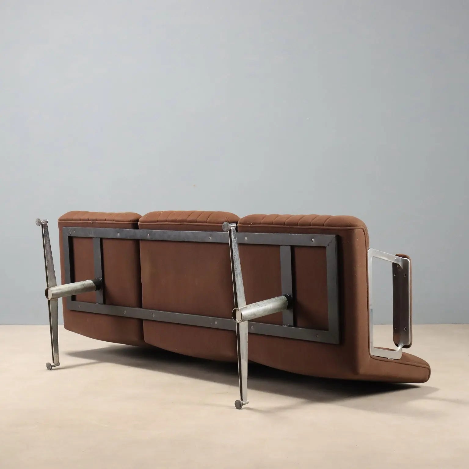 Vintage Three-Seater Sofa in Metal and Fabric