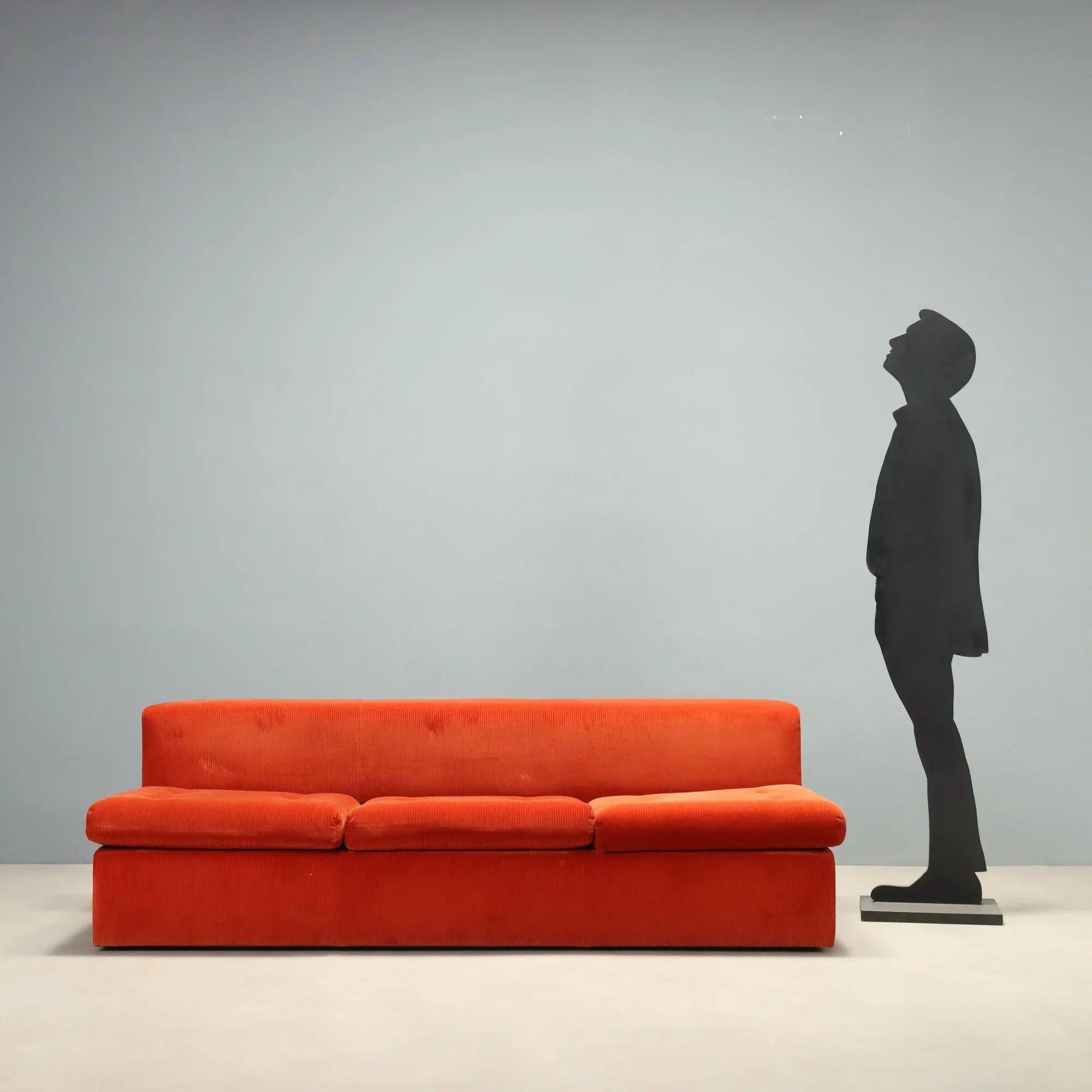 Vintage Zanotta Sofa Fabric 3 Seater Design Italy 1970s-1980s