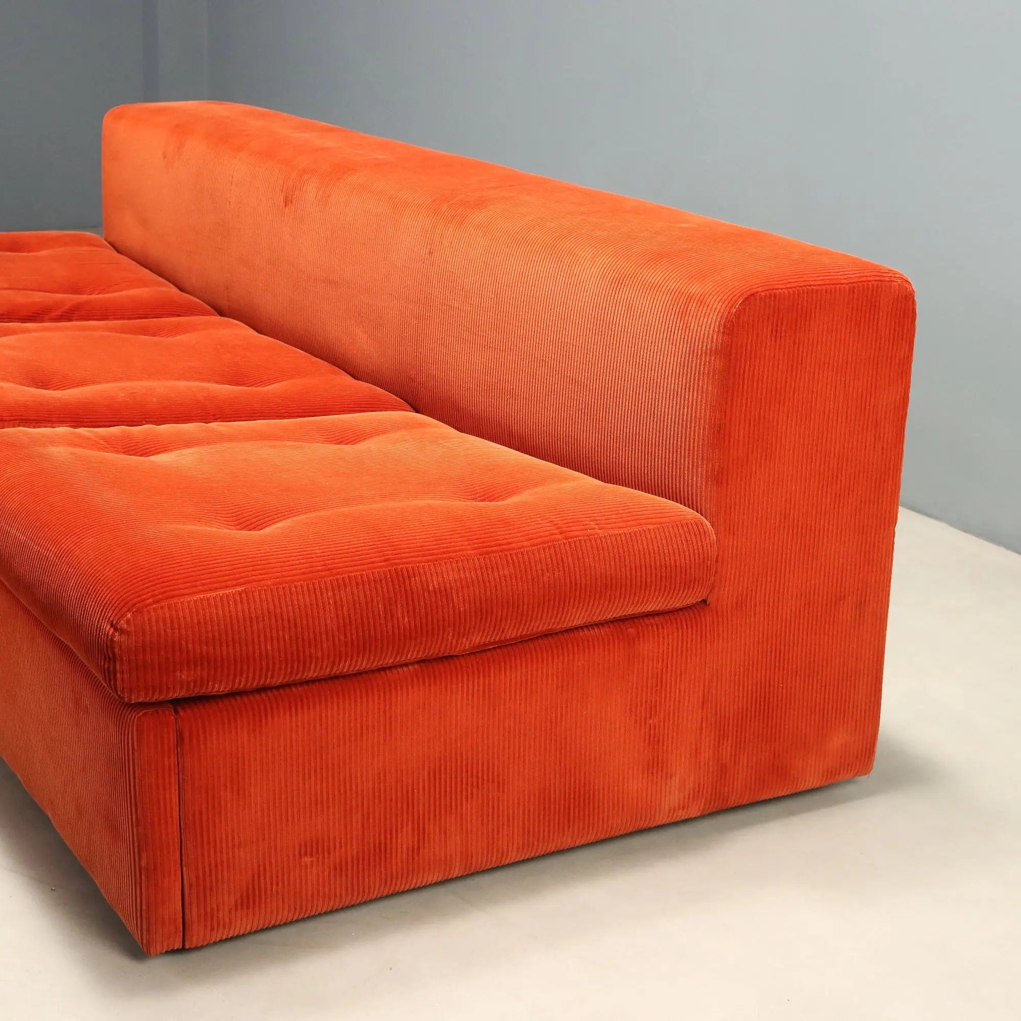 Vintage Zanotta Sofa Fabric 3 Seater Design Italy 1970s-1980s