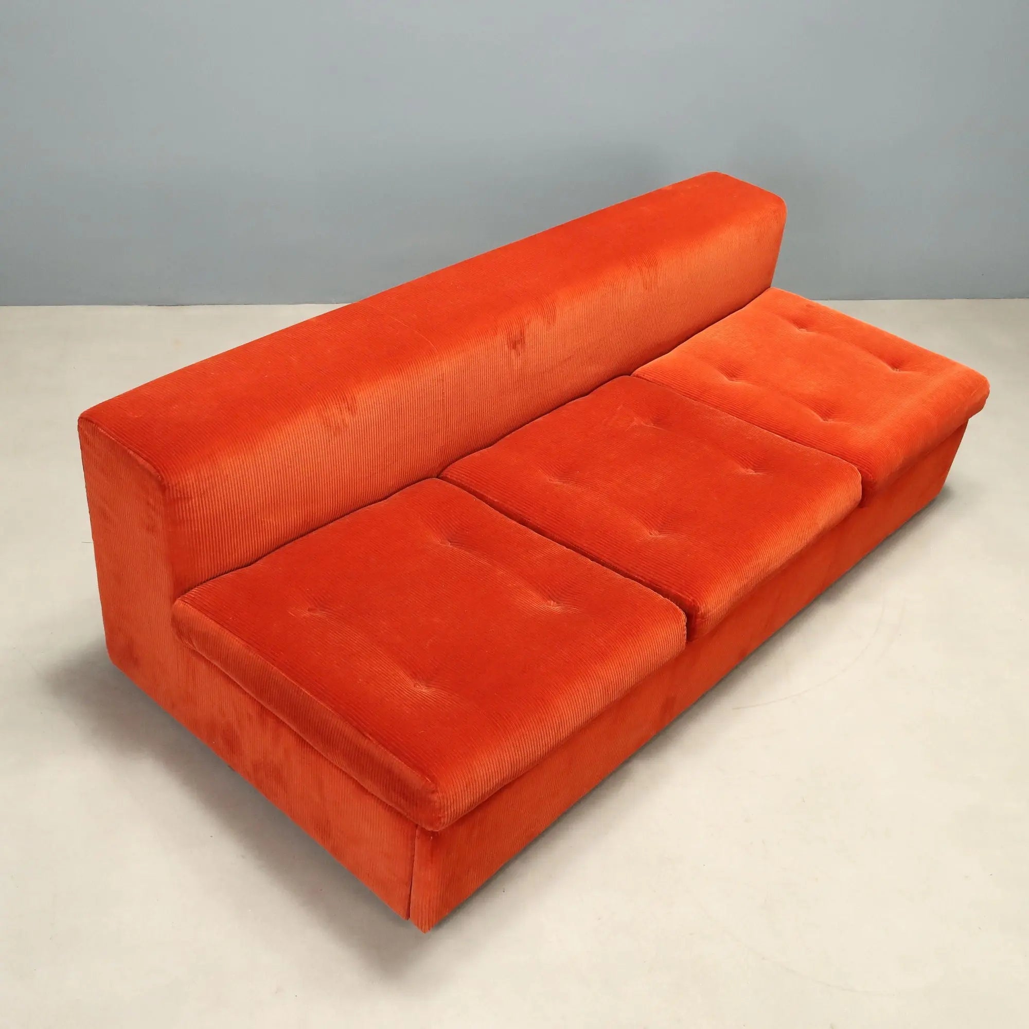 Vintage Zanotta Sofa Fabric 3 Seater Design Italy 1970s-1980s