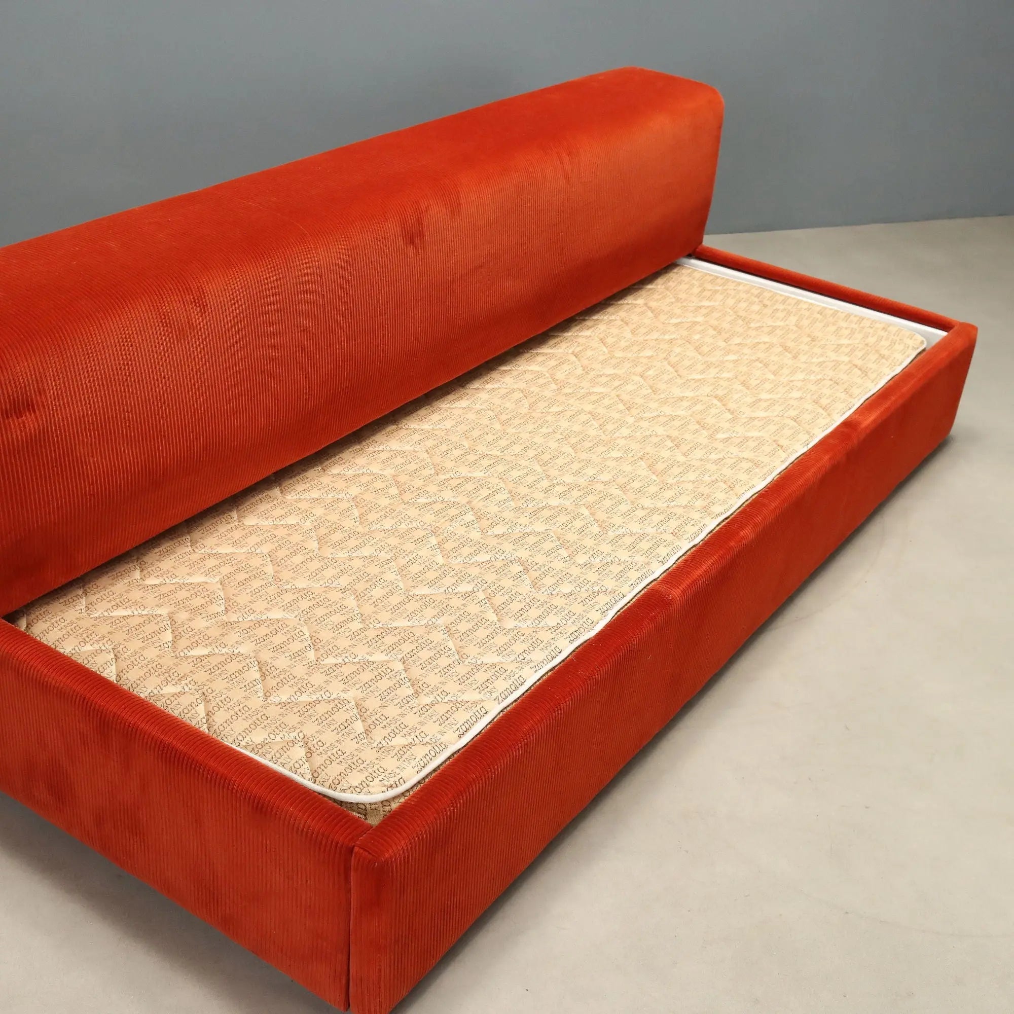 Vintage Zanotta Sofa Fabric 3 Seater Design Italy 1970s-1980s