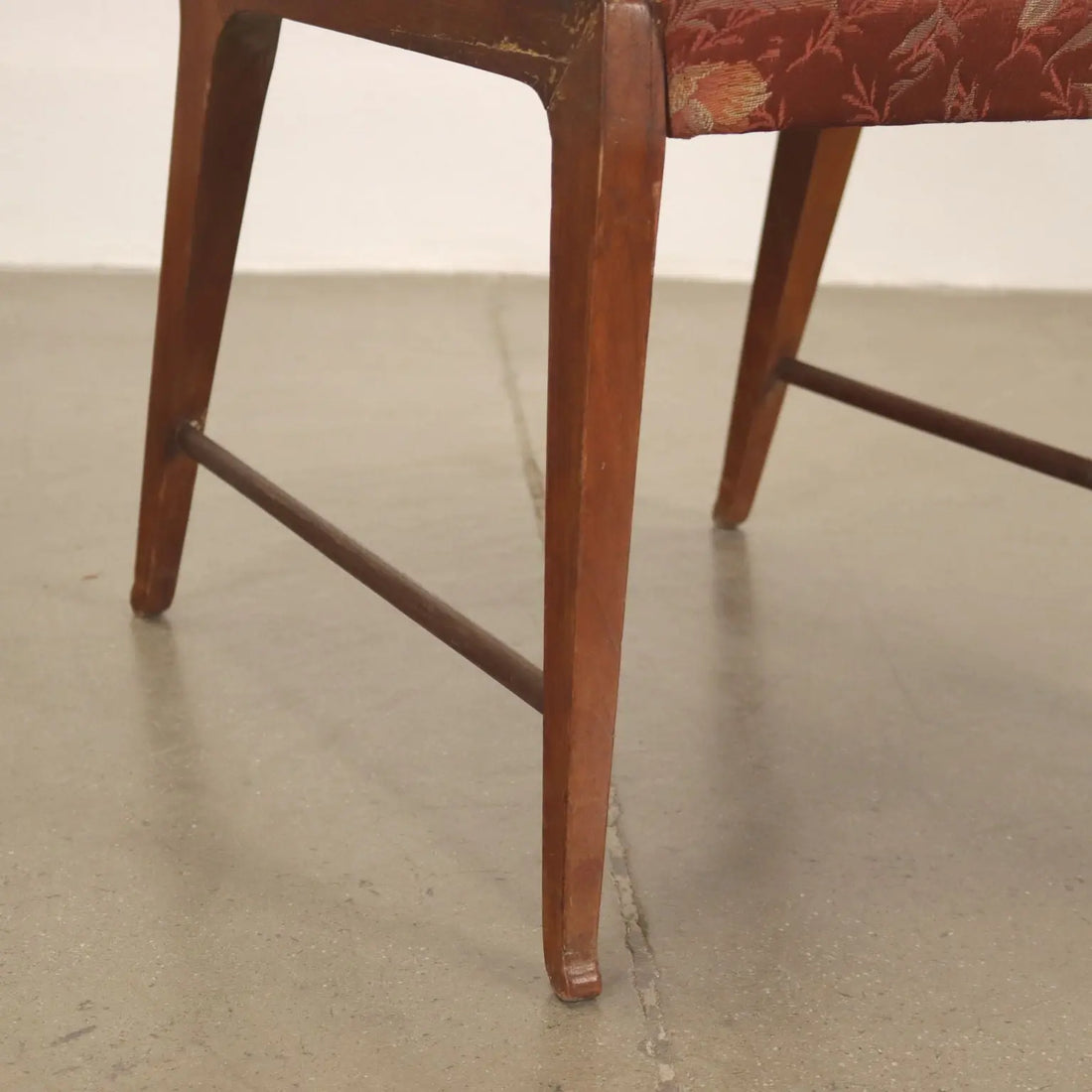 Vintage Armchair Mahogany Cloth Design Italy 1950s | Modernism | Armchairs