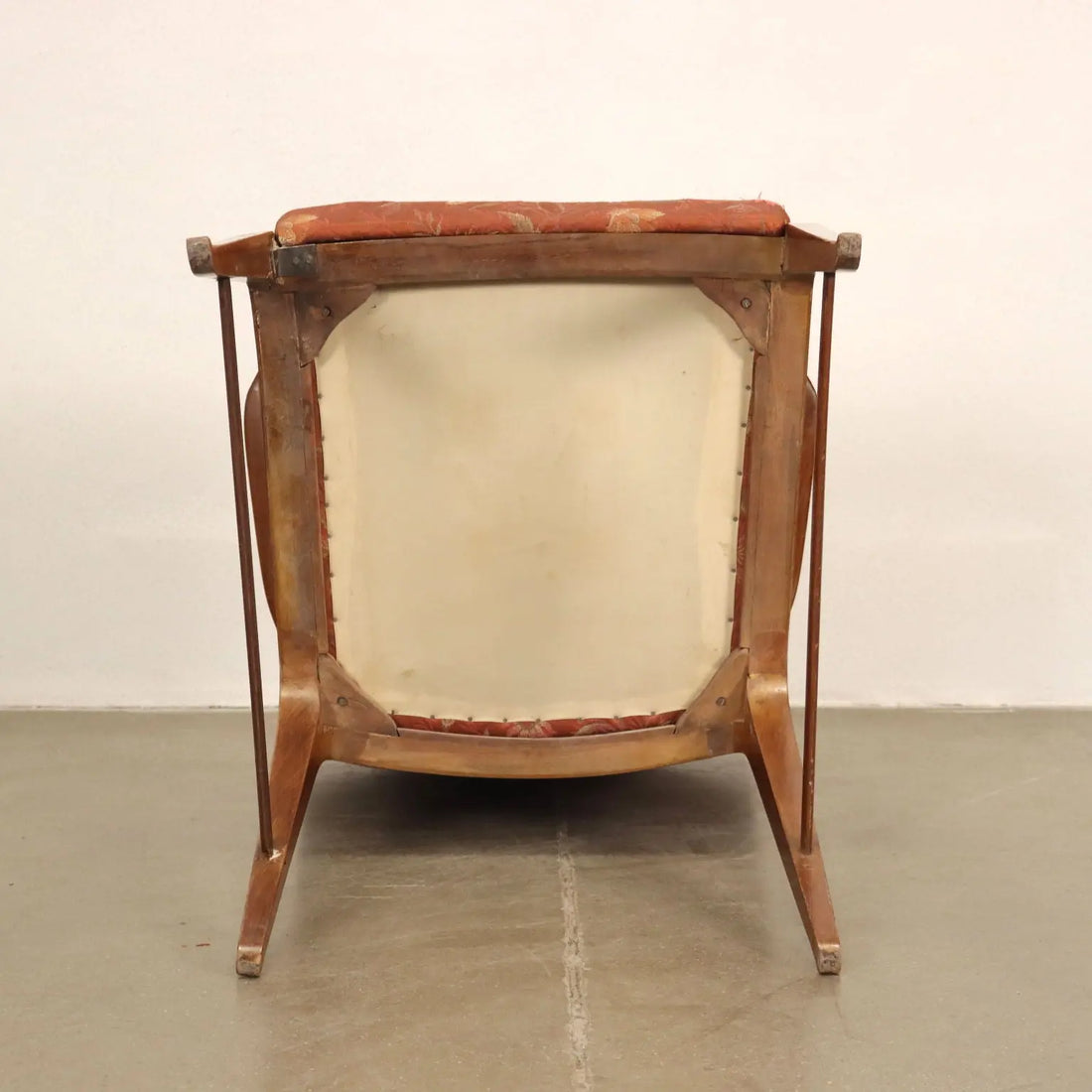 Vintage Armchair Mahogany Cloth Design Italy 1950s | Modernism | Armchairs