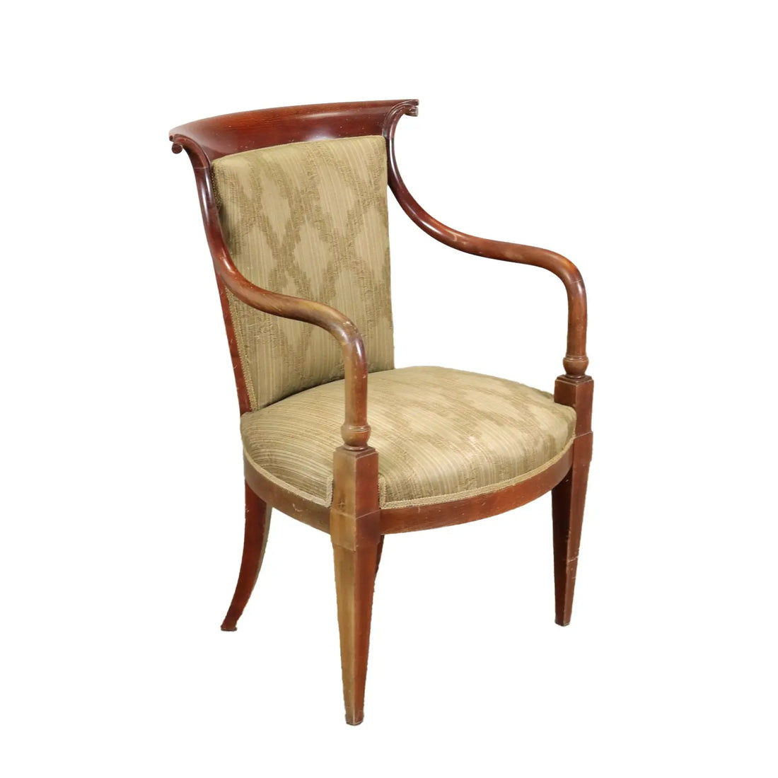 Vintage Chair Fabric Wood with Armrests Design Italy 1950s-1960s | Modernism | Armchairs
