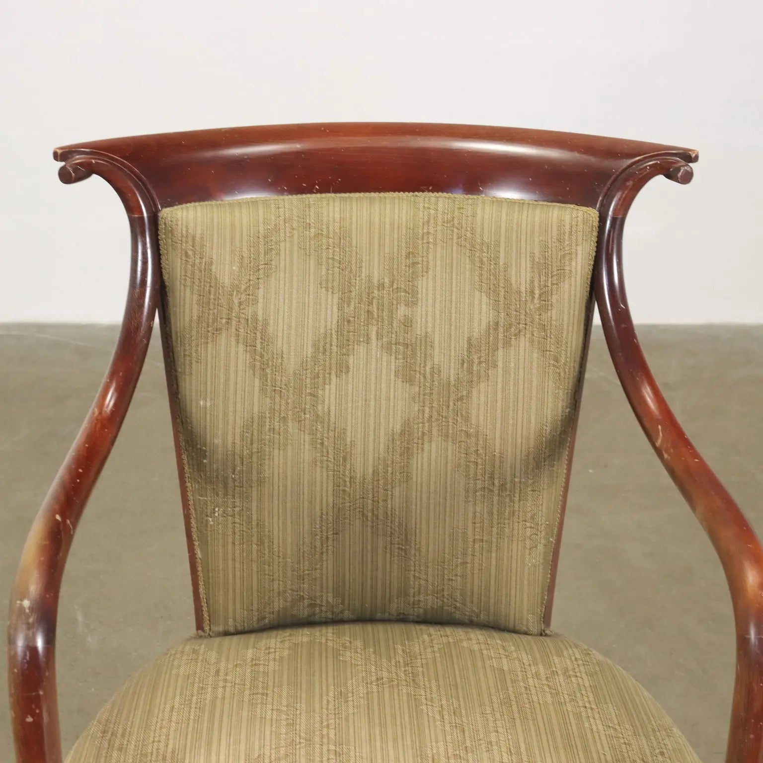 Vintage Chair Fabric Wood with Armrests Design Italy 1950s-1960s | Modernism | Armchairs