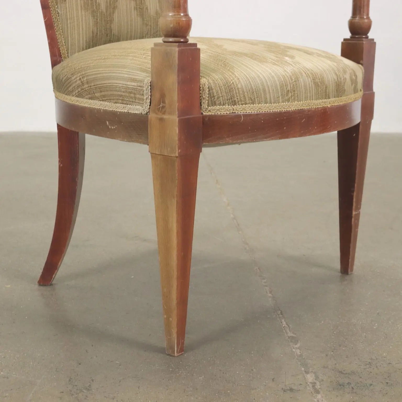 Vintage Chair Fabric Wood with Armrests Design Italy 1950s-1960s | Modernism | Armchairs