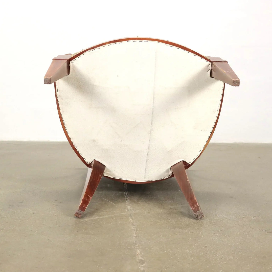 Vintage Chair Fabric Wood with Armrests Design Italy 1950s-1960s | Modernism | Armchairs