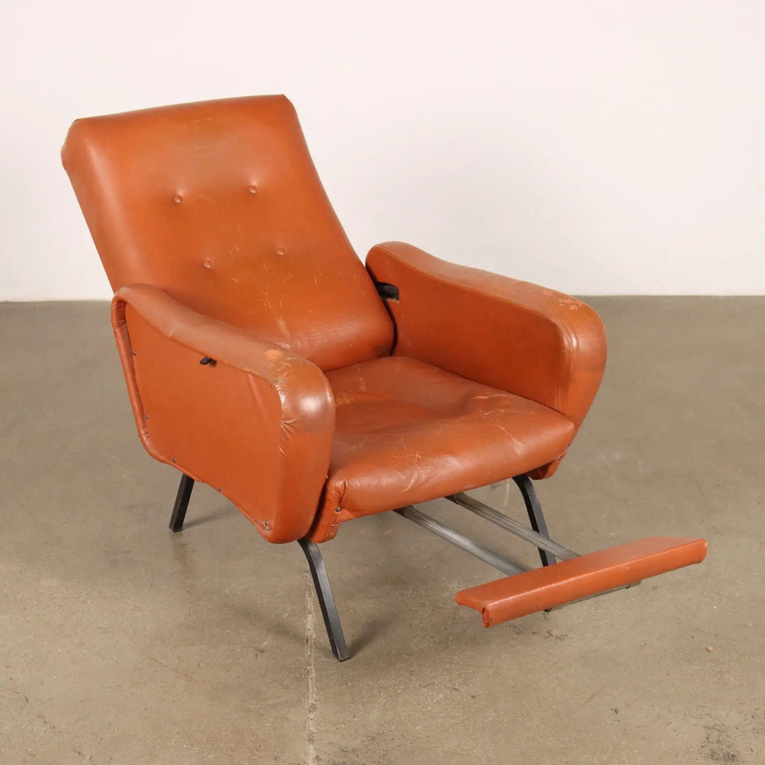 Vintage Armchair from the 1970s Foam Upholstery Leatherette Metal | Modernism | Armchairs