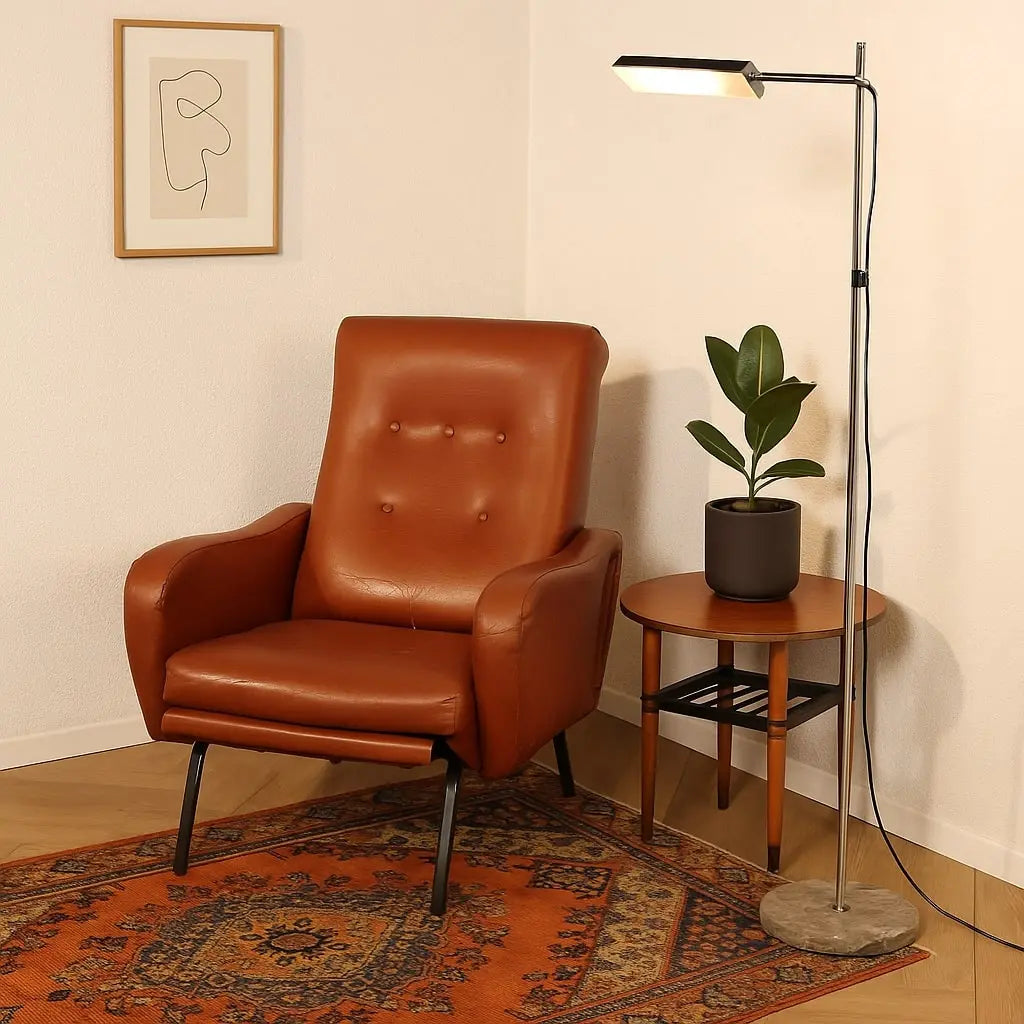 Vintage Armchair from the 1970s Foam Upholstery Leatherette Metal | Modernism | Armchairs