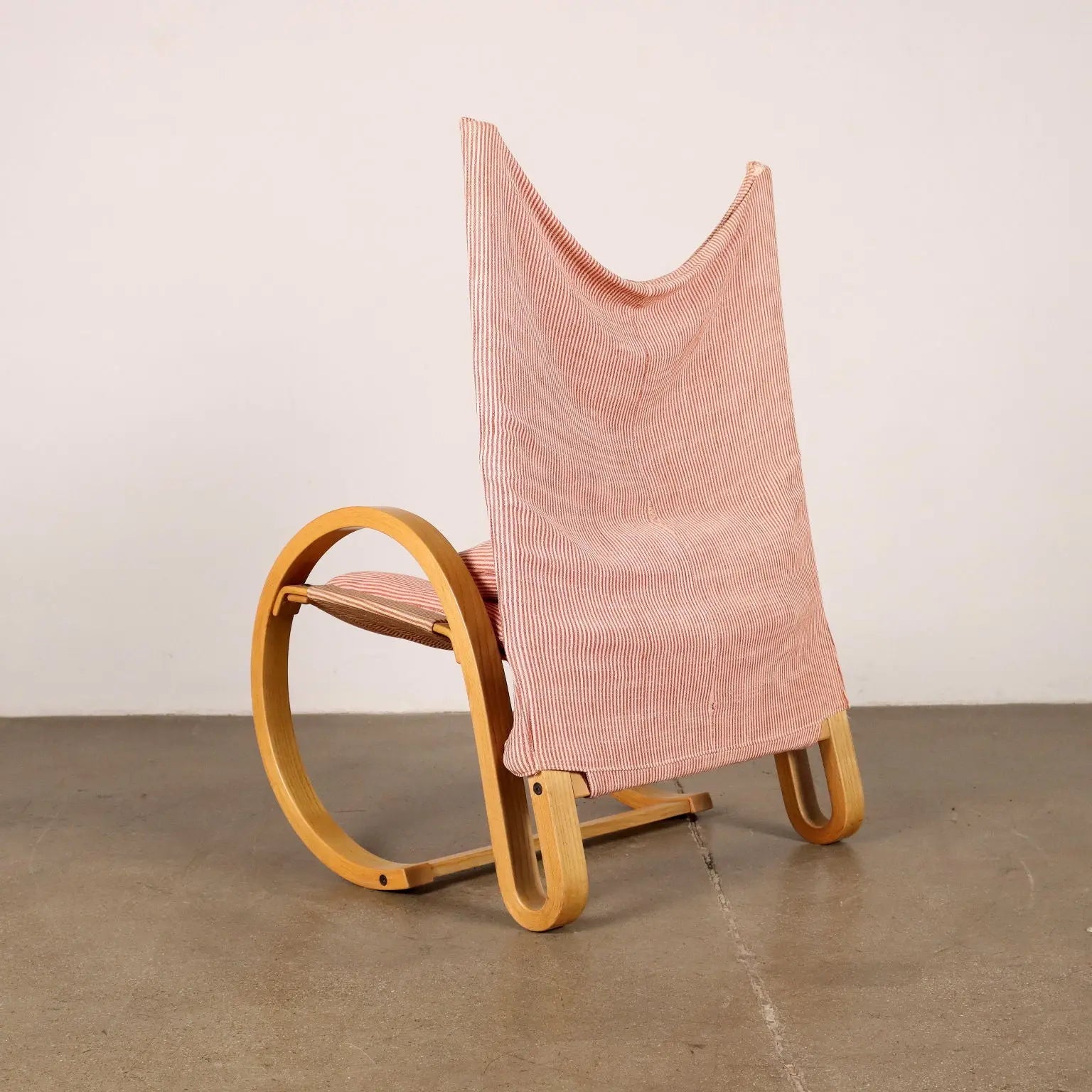 Vintage 1970s Armchair Wood Fabric Italy | Modernism | Armchairs